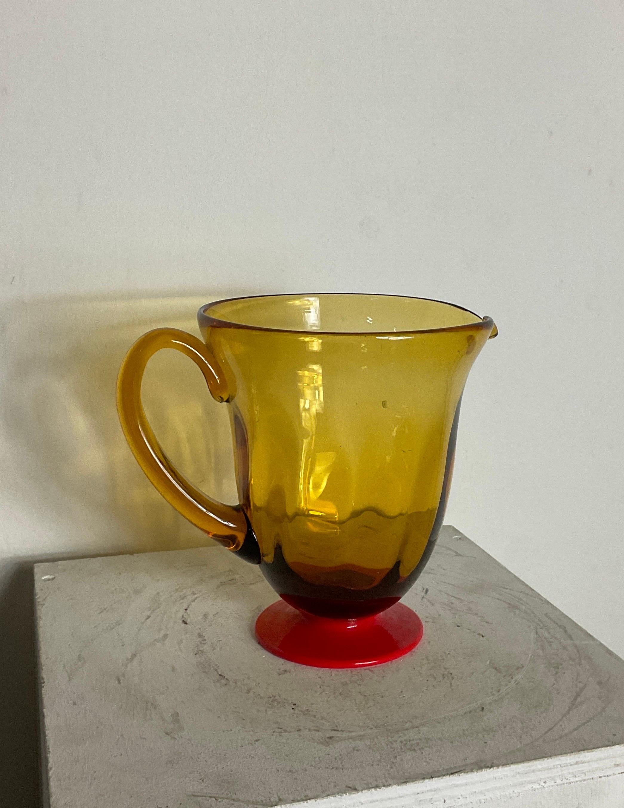 Murano glass pitcher attributable to Vittorio Zecchin, 1930 In Good Condition For Sale In Catania, IT