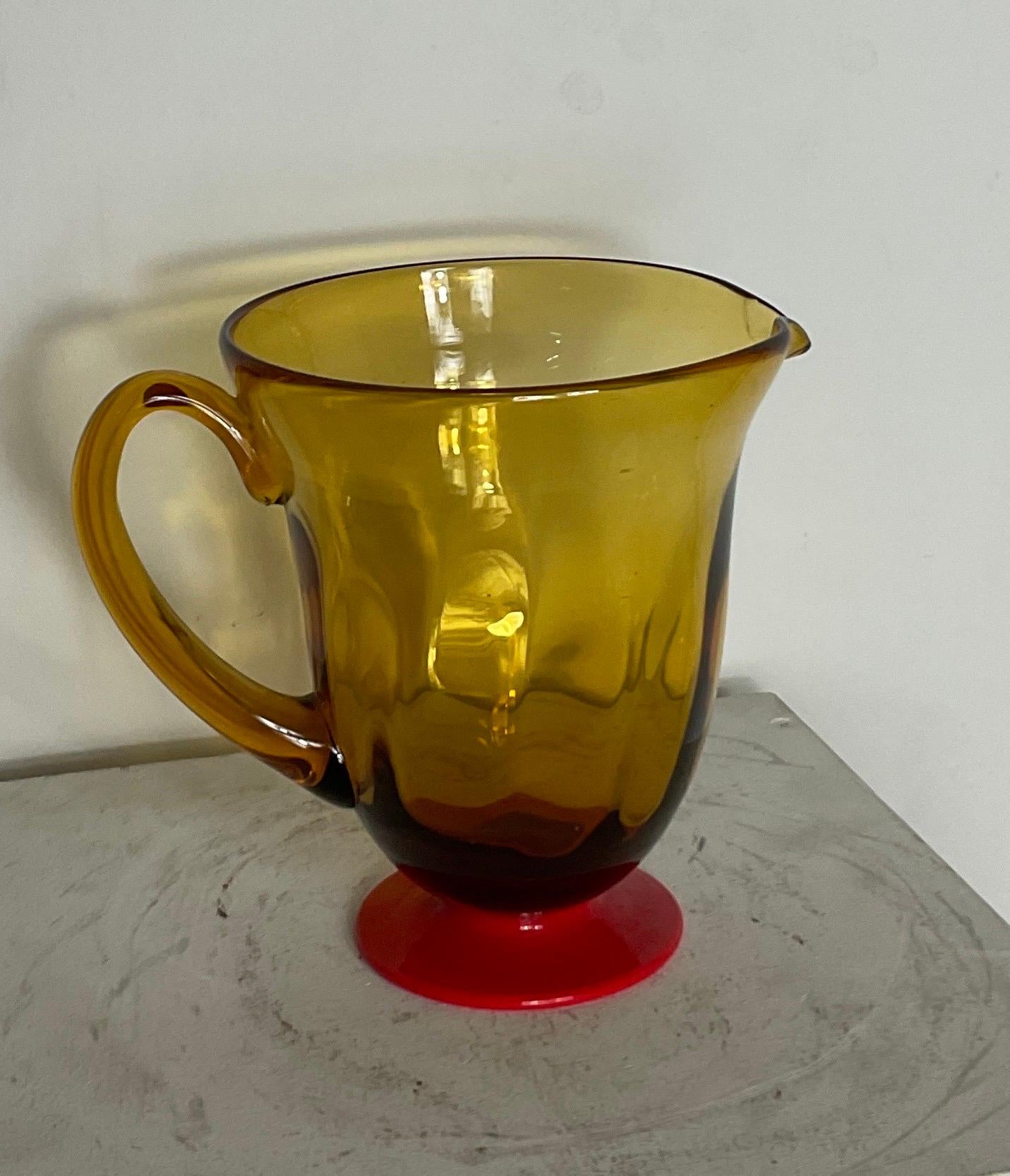 Murano Glass Murano glass pitcher attributable to Vittorio Zecchin, 1930 For Sale