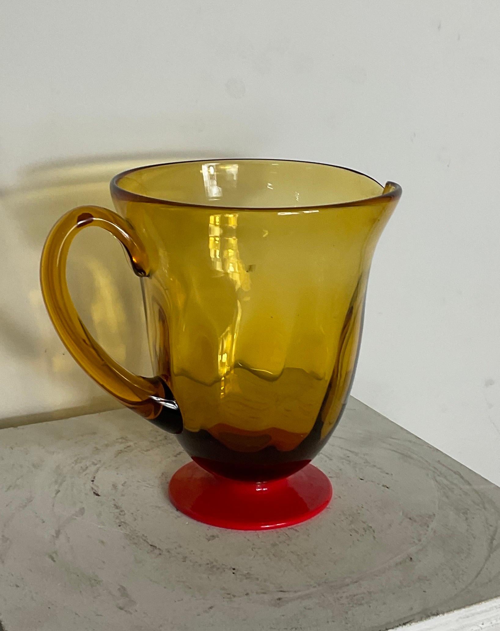 Murano glass pitcher attributable to Vittorio Zecchin, 1930 For Sale 2