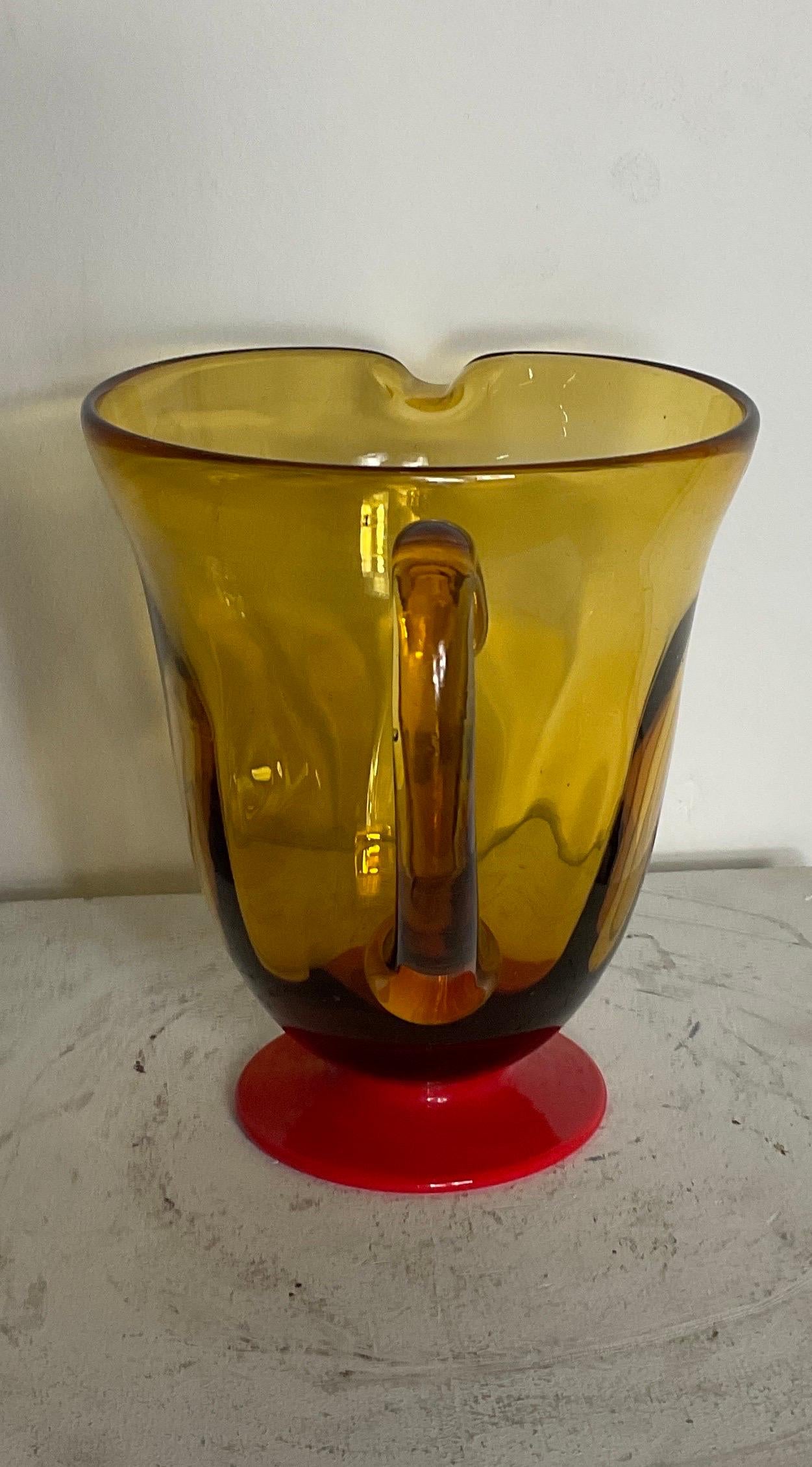Murano glass pitcher attributable to Vittorio Zecchin, 1930 For Sale 3
