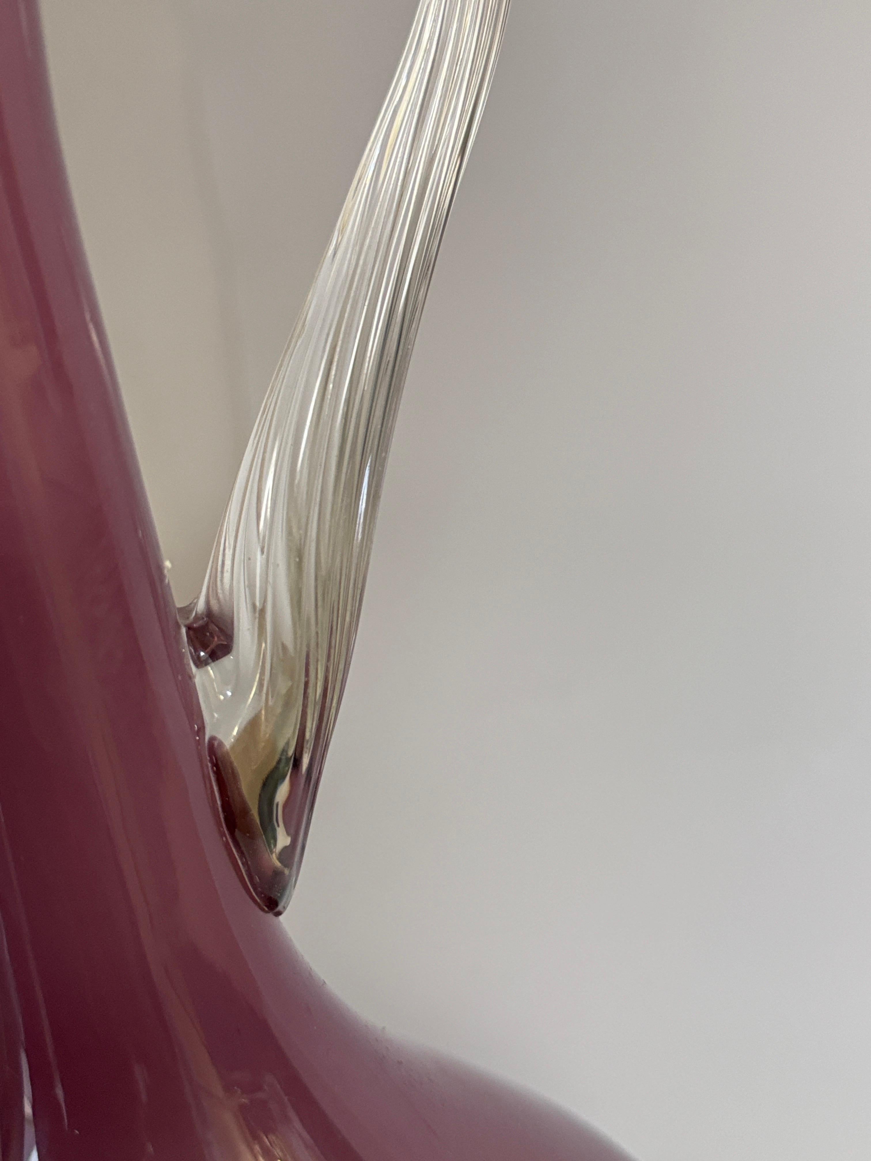 Muranoglas  Krug mit Griff Twisted Glass Handle Lila  Farbe Italien 20. im Angebot 1