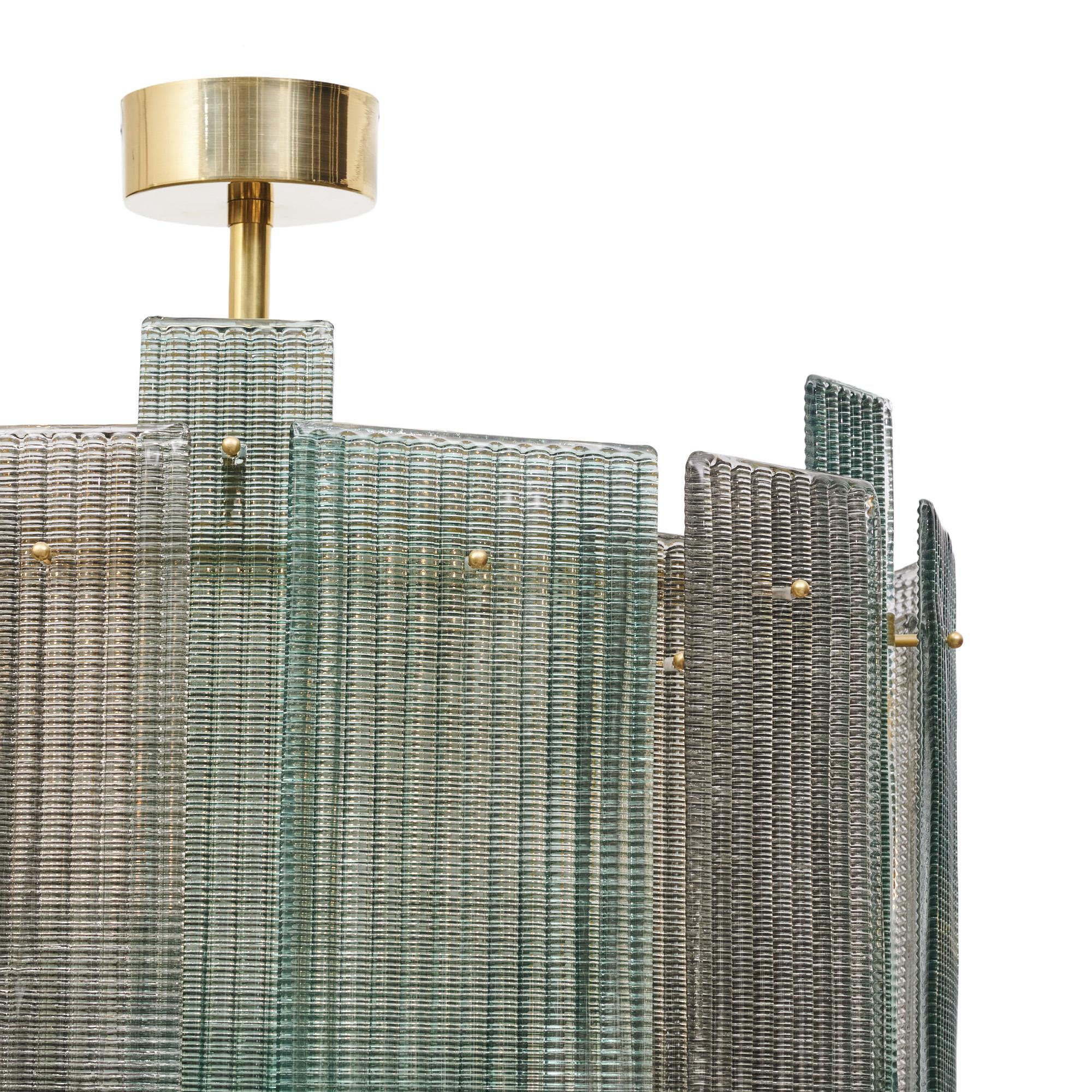 Modern Murano Glass Placche Chandelier For Sale