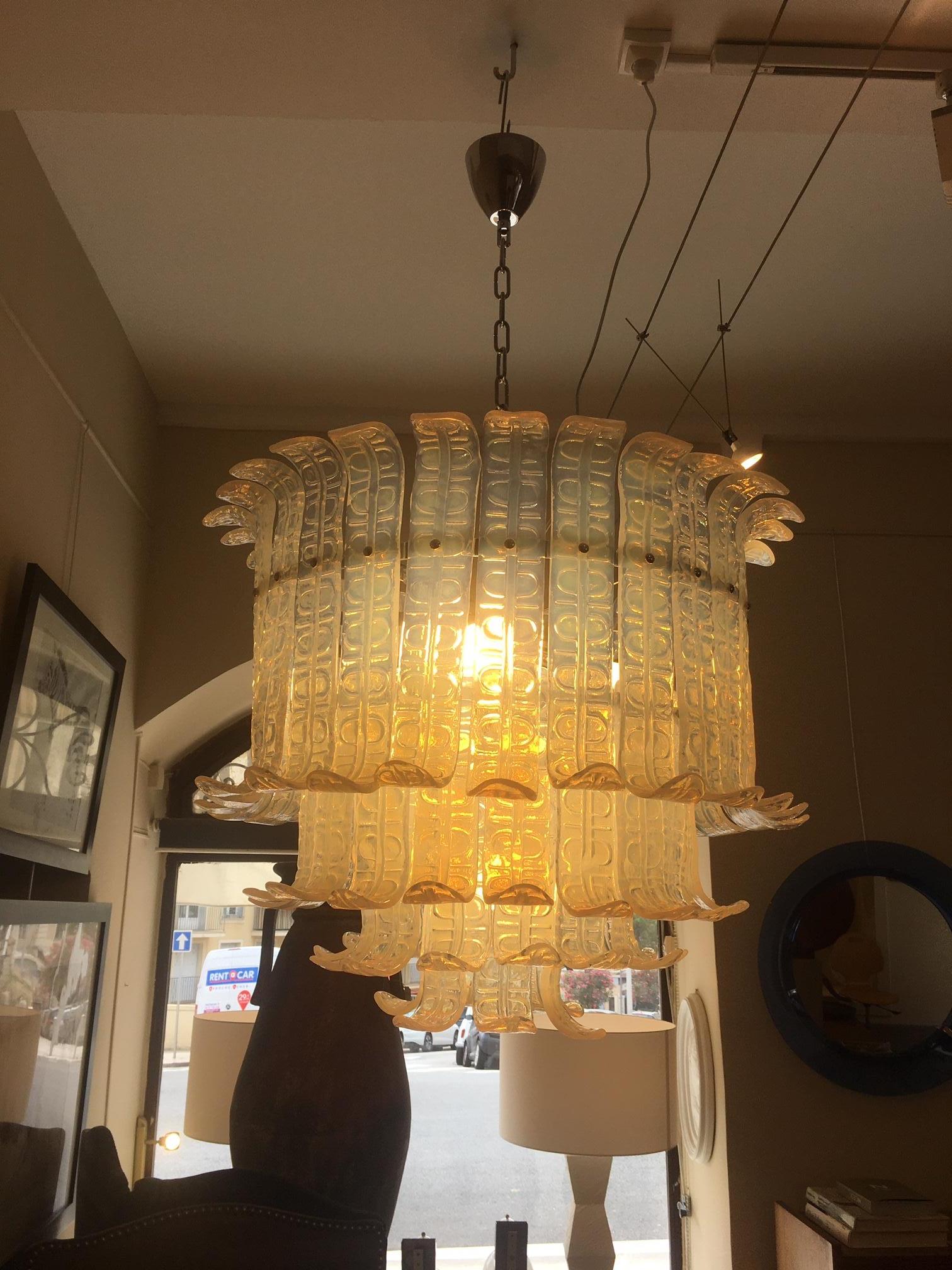 Murano Glass Plate Light, Italy, XXth In Excellent Condition For Sale In Nice, FR