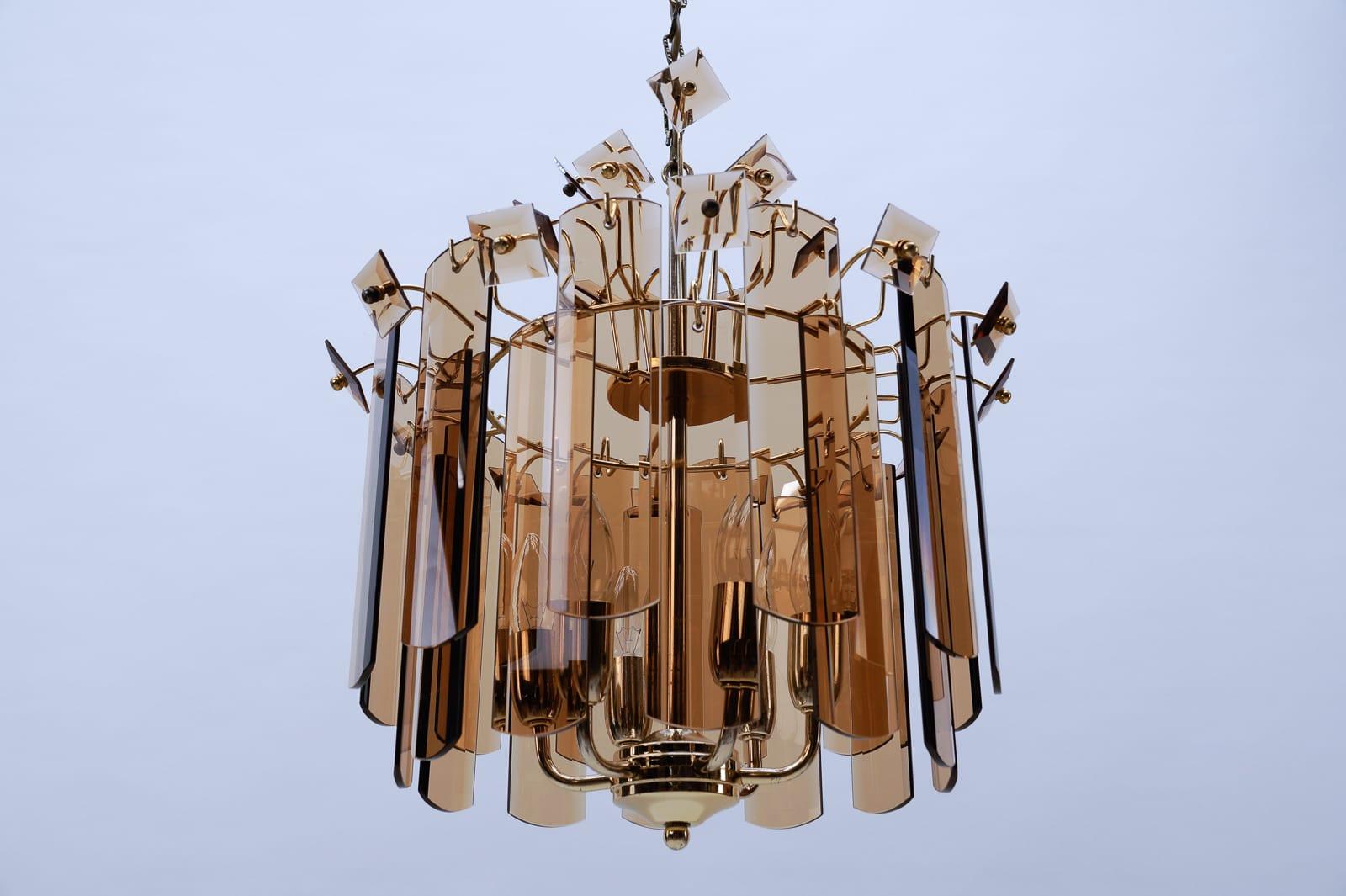 Italian Murano Glass Plates Chandelier, 1960s Italy For Sale