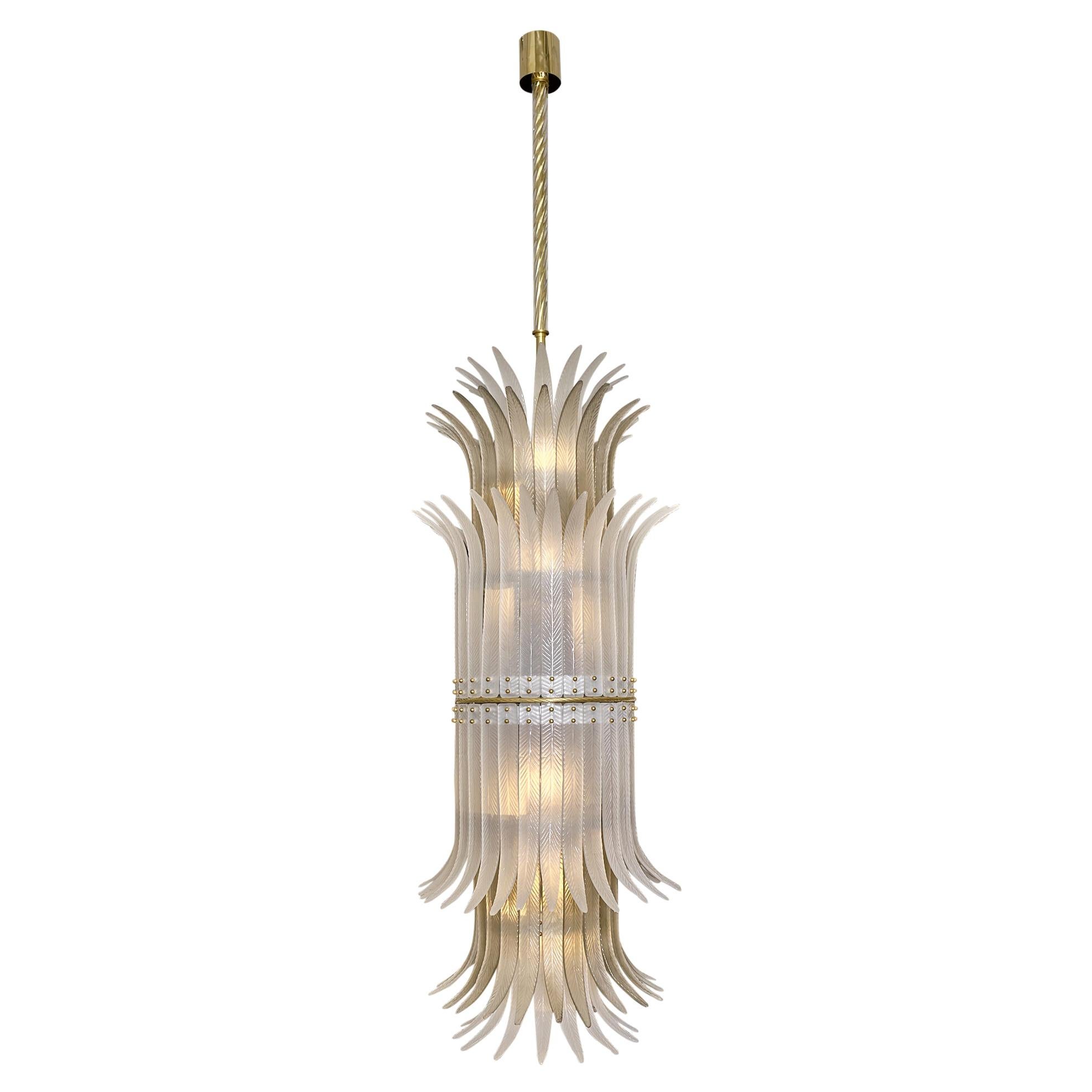Murano Glass “Plume” Chandelier For Sale