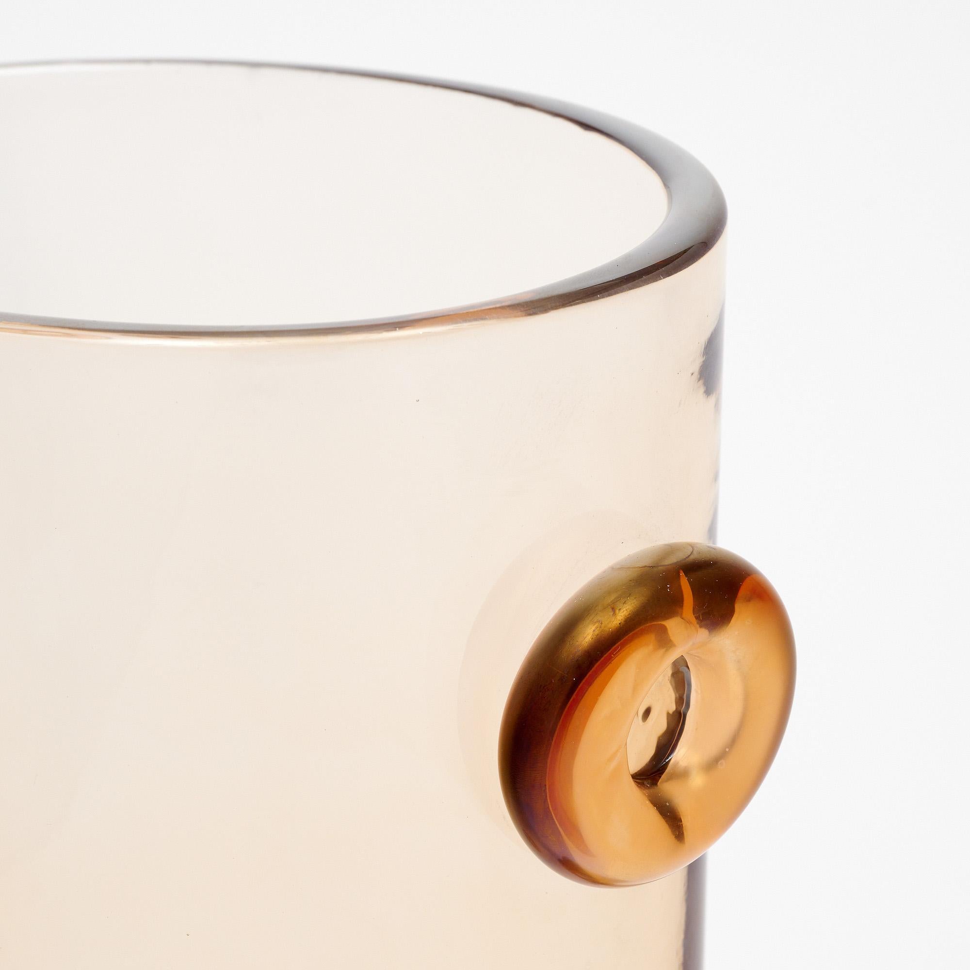 XXIe siècle et contemporain Vase en verre de Murano Pois Topaz en vente