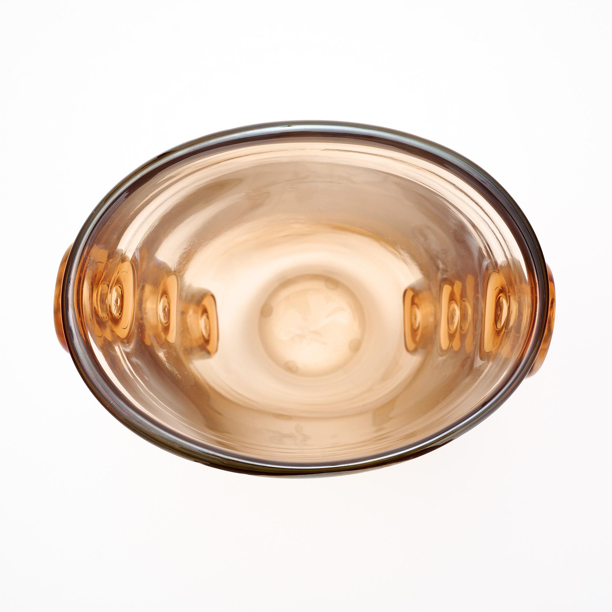Verre de Murano Vase en verre de Murano Pois Topaz en vente