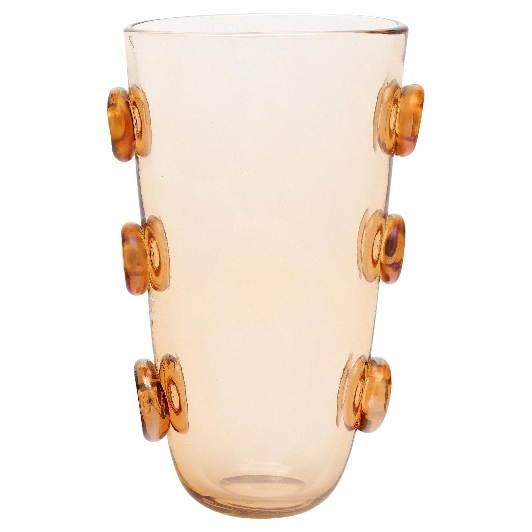 Murano Glass “Pois” Topaz Vase