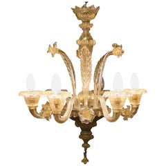 Murano Glass "Polvera d'Oro" Chandelier