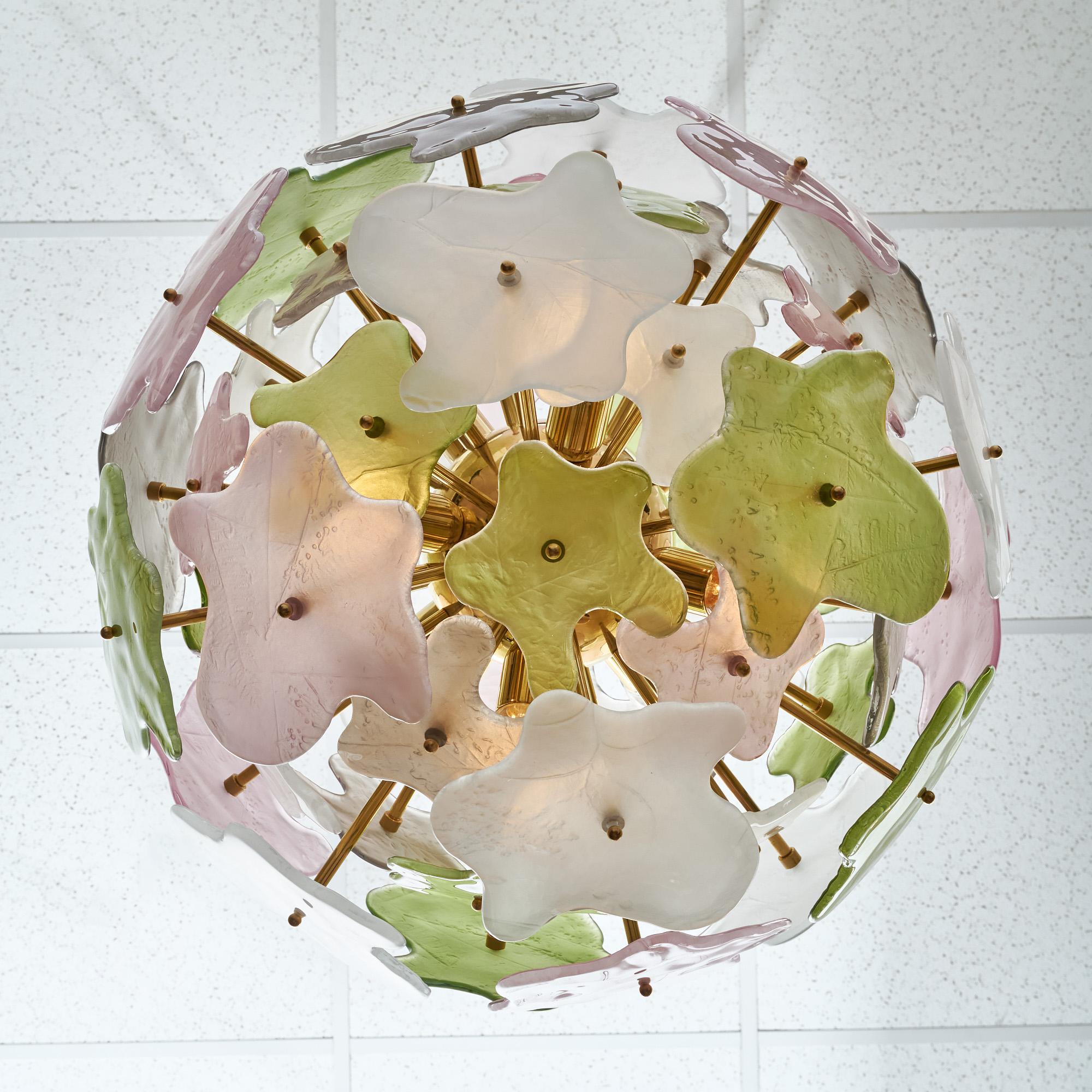 Brass Murano Glass Primavera Sputnik For Sale