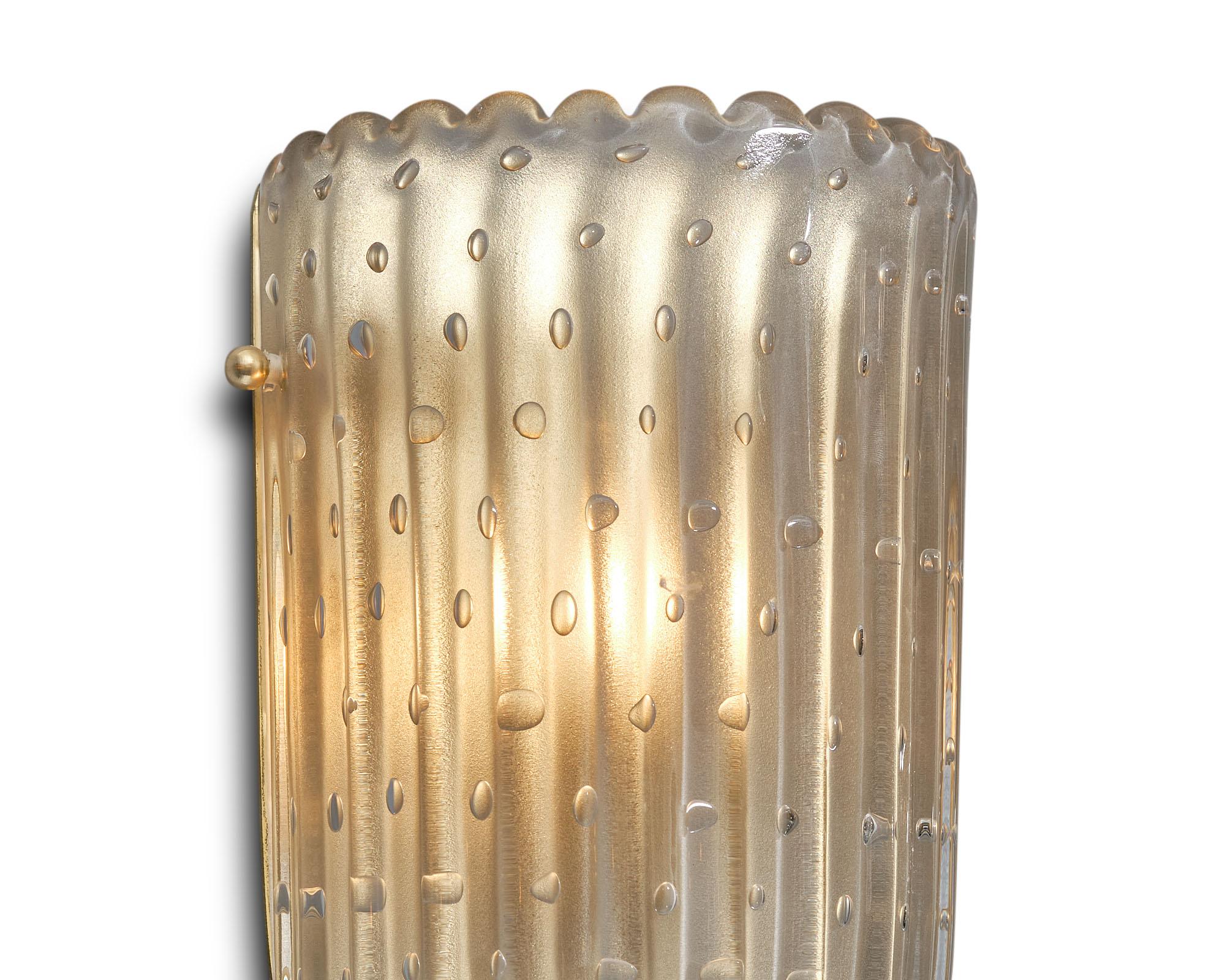 Contemporary Murano Glass Pulegoso Spike Sconces For Sale