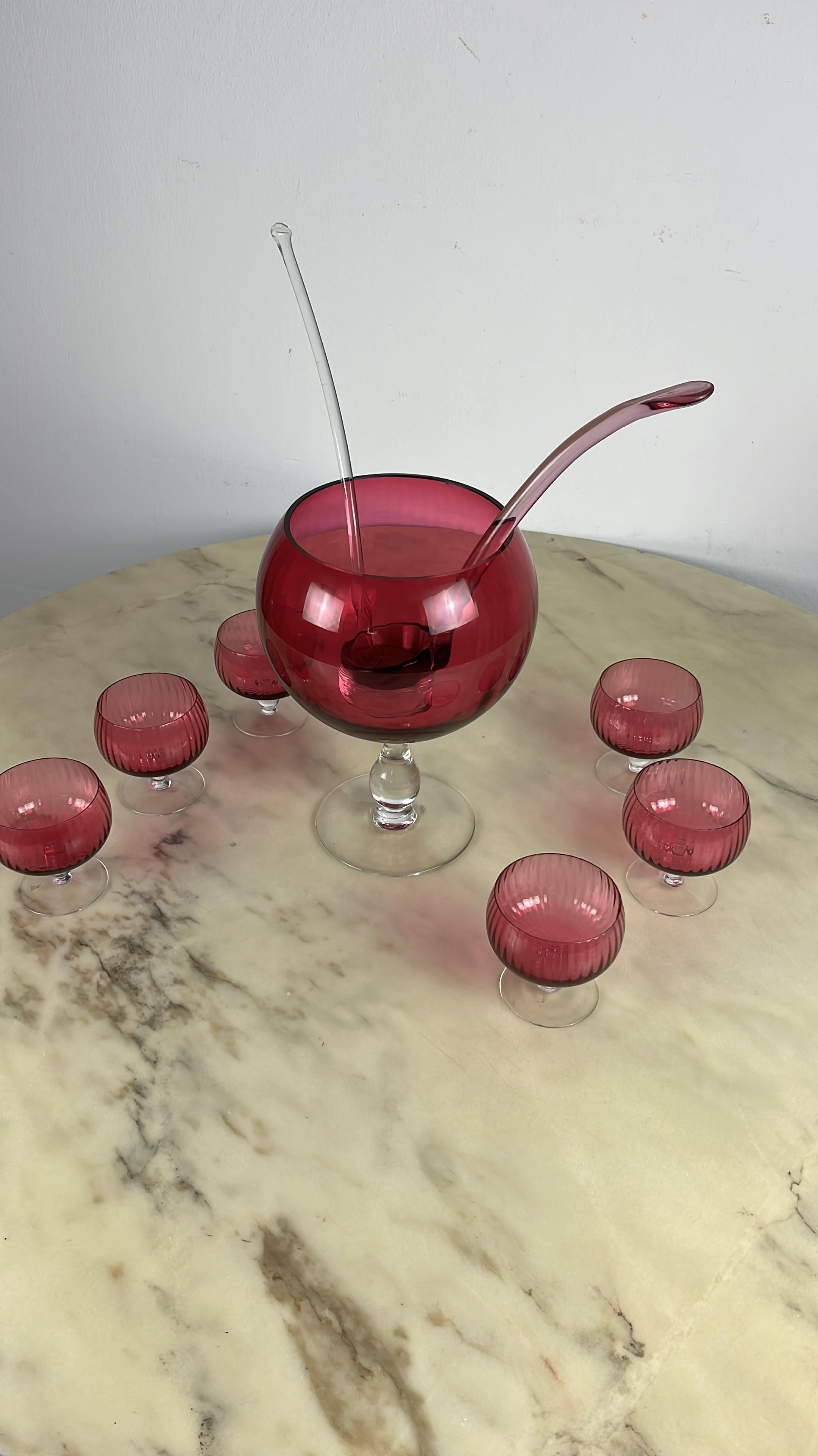 Service à punch ou à sangria en verre de Murano, années 1940 en vente 3