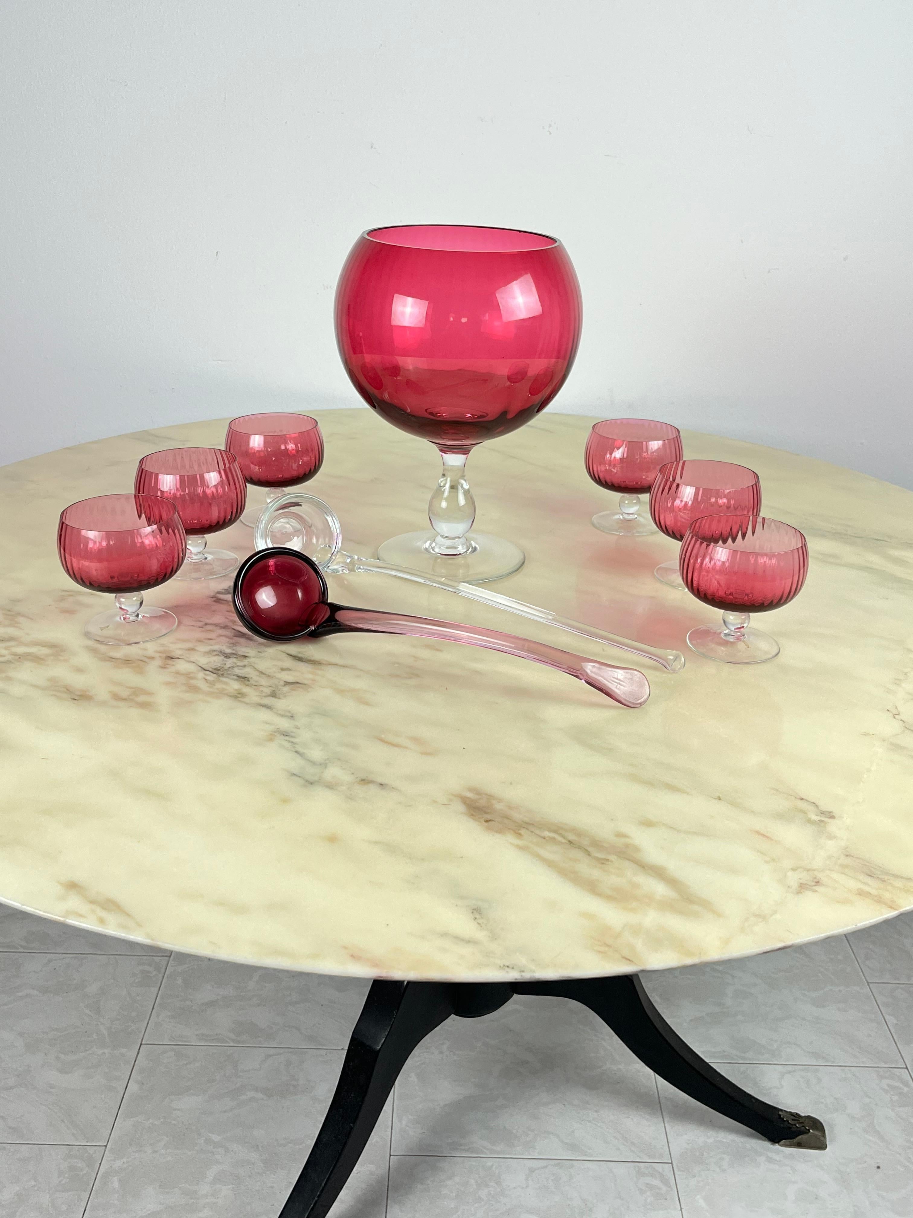 Italian Murano Glass Punch or Sangria Set 1940s For Sale