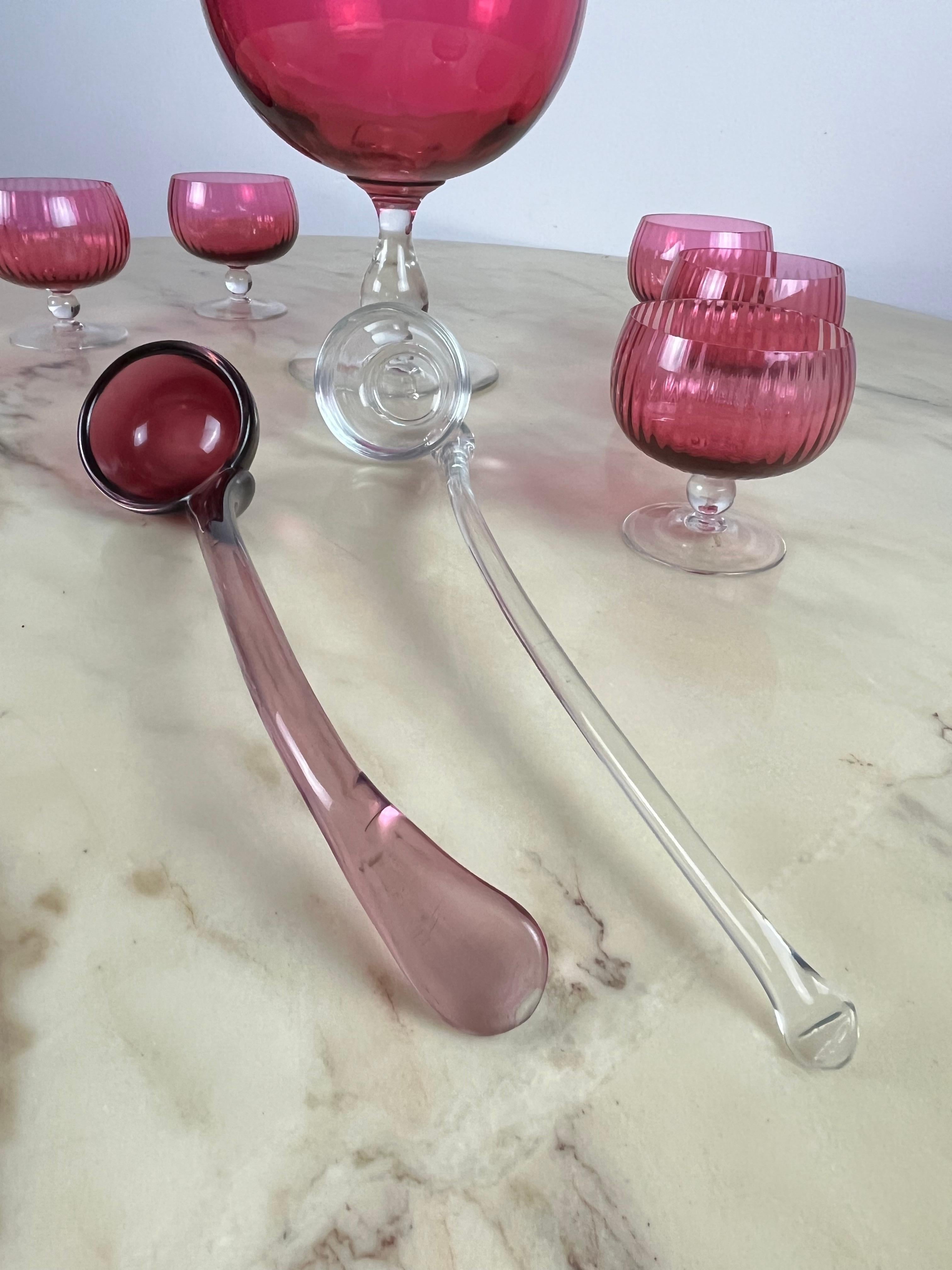 Murano Glass Punch or Sangria Set 1940s In Good Condition For Sale In Palermo, IT