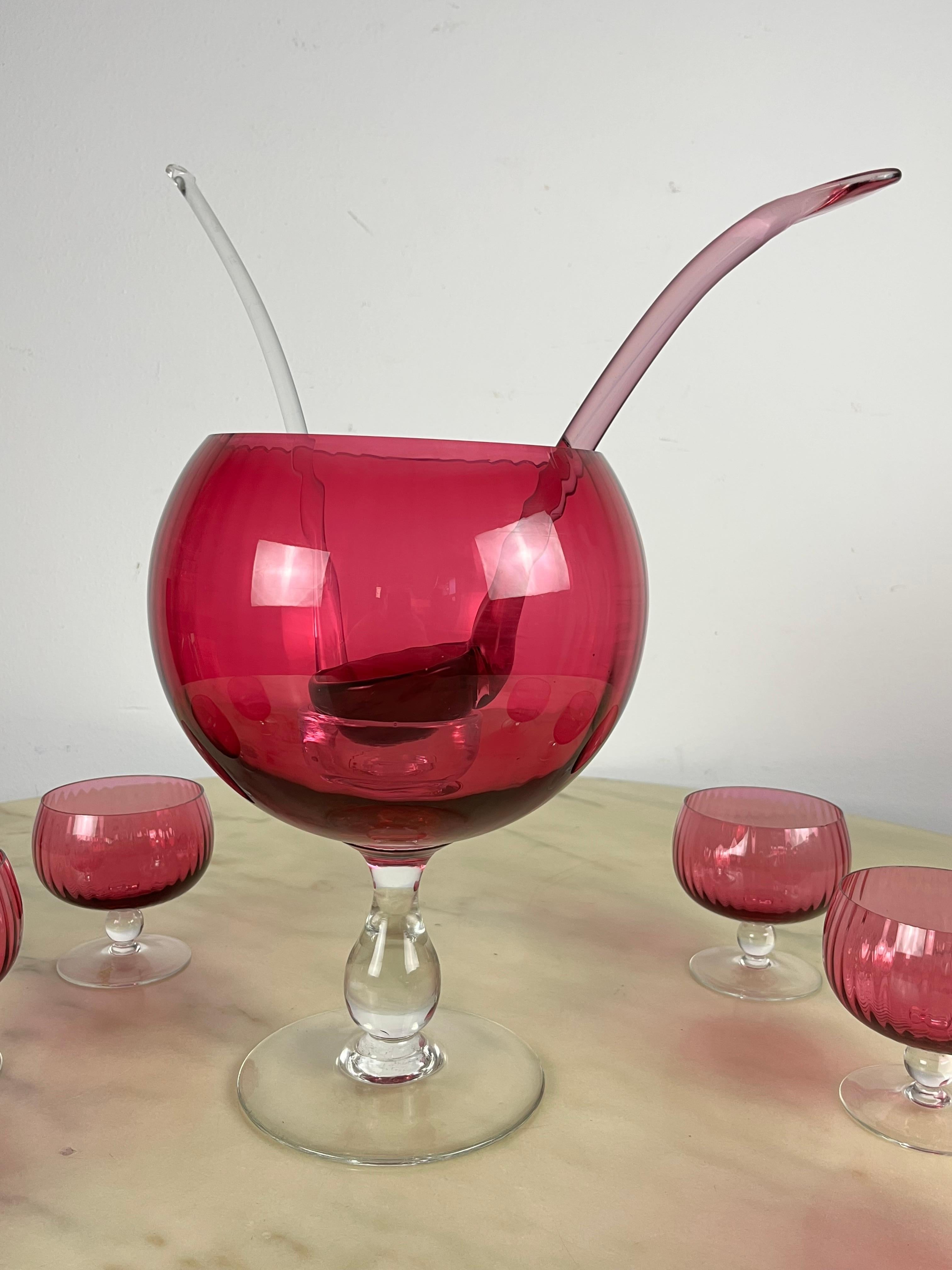 Murano Glass Punch or Sangria Set 1940s For Sale 3