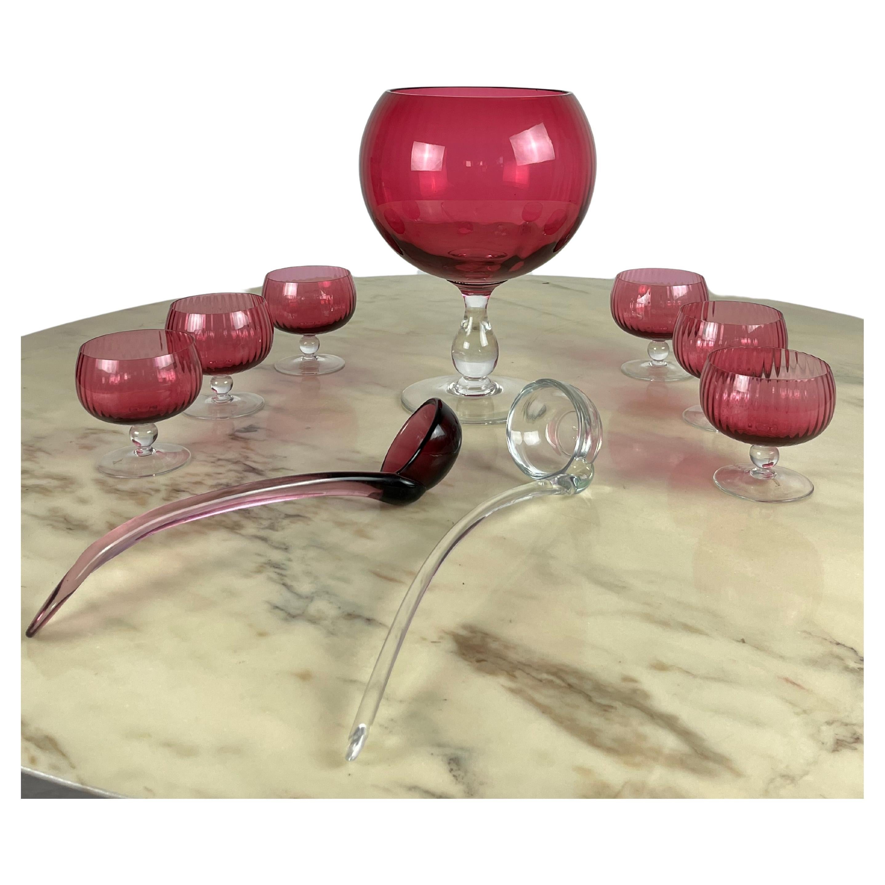 Murano Glass Punch or Sangria Set 1940s For Sale