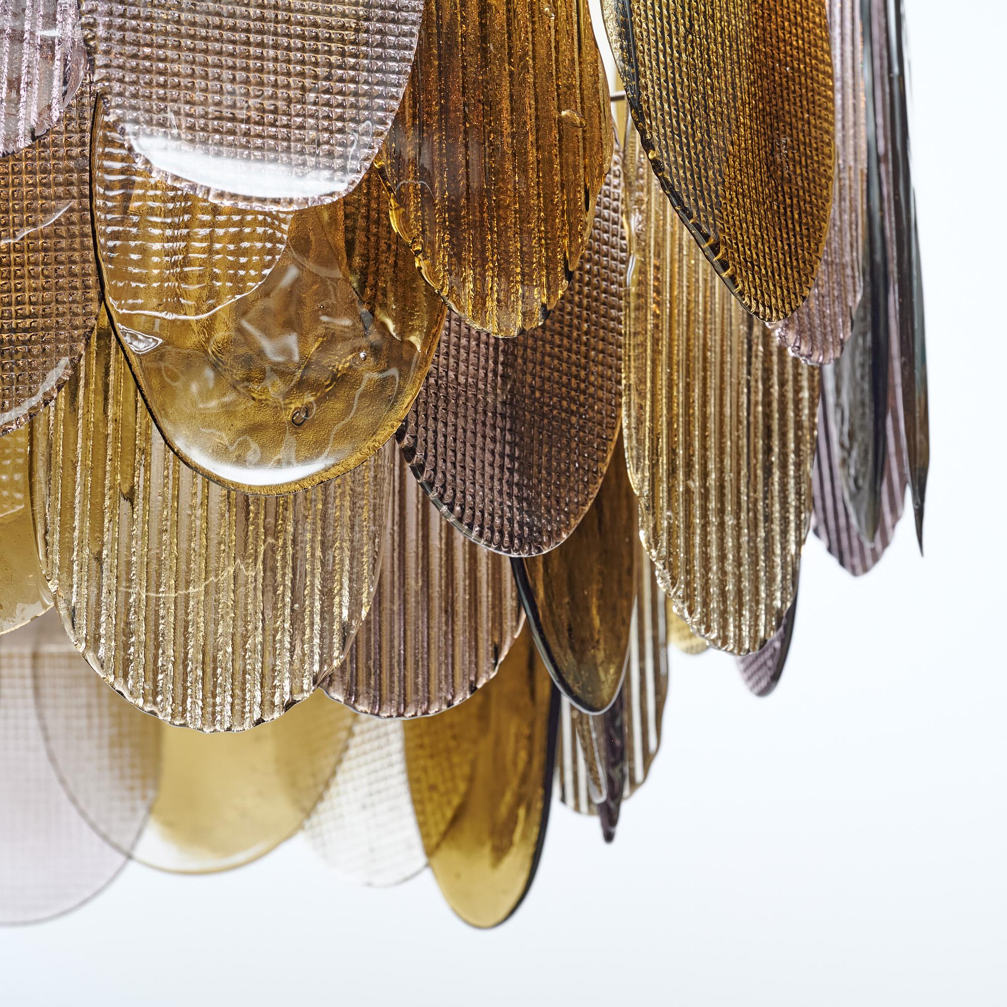 Lampadario in vetro di Murano viola e ambra In condizioni Nuovo in vendita a Austin, TX