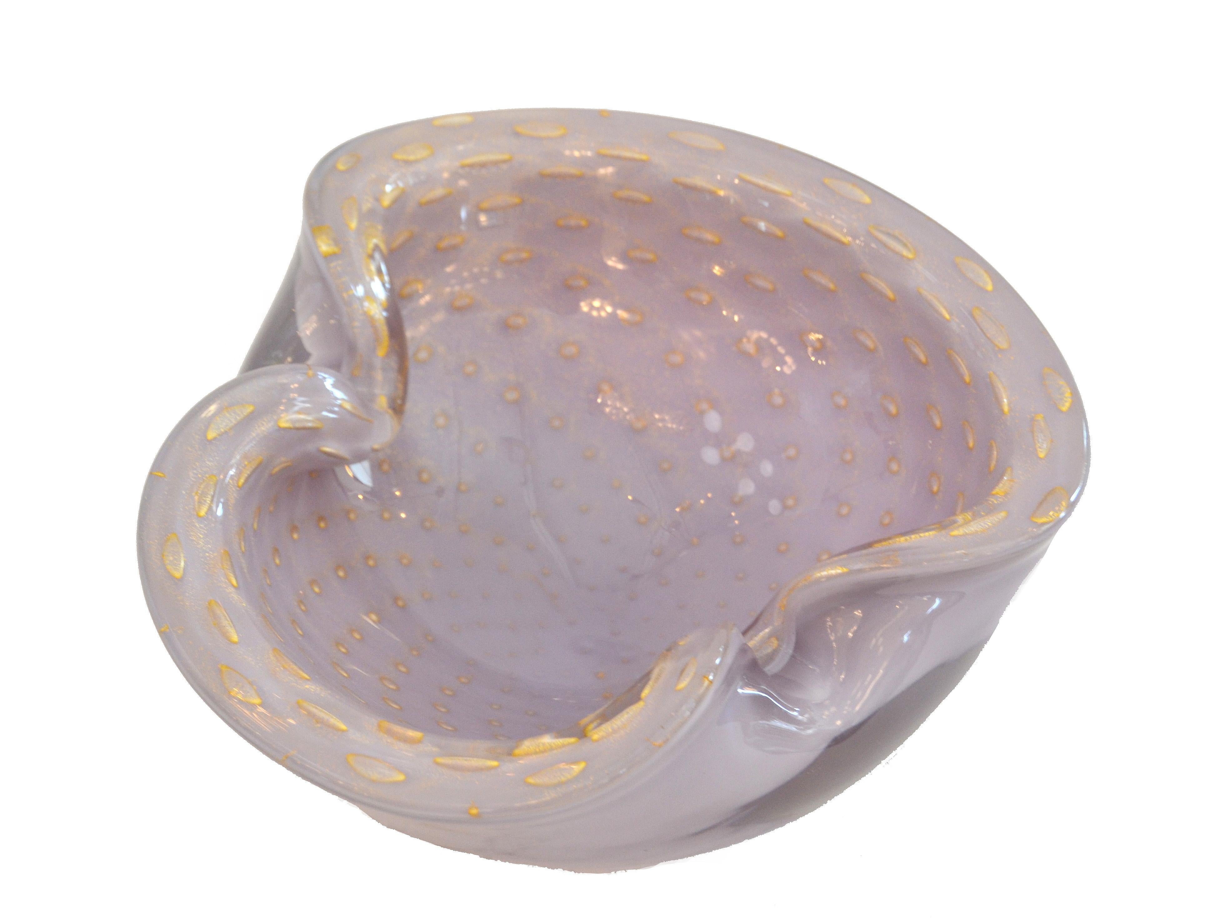 Murano Glass Purple and Gold Flecks Bowl / Catchall 3