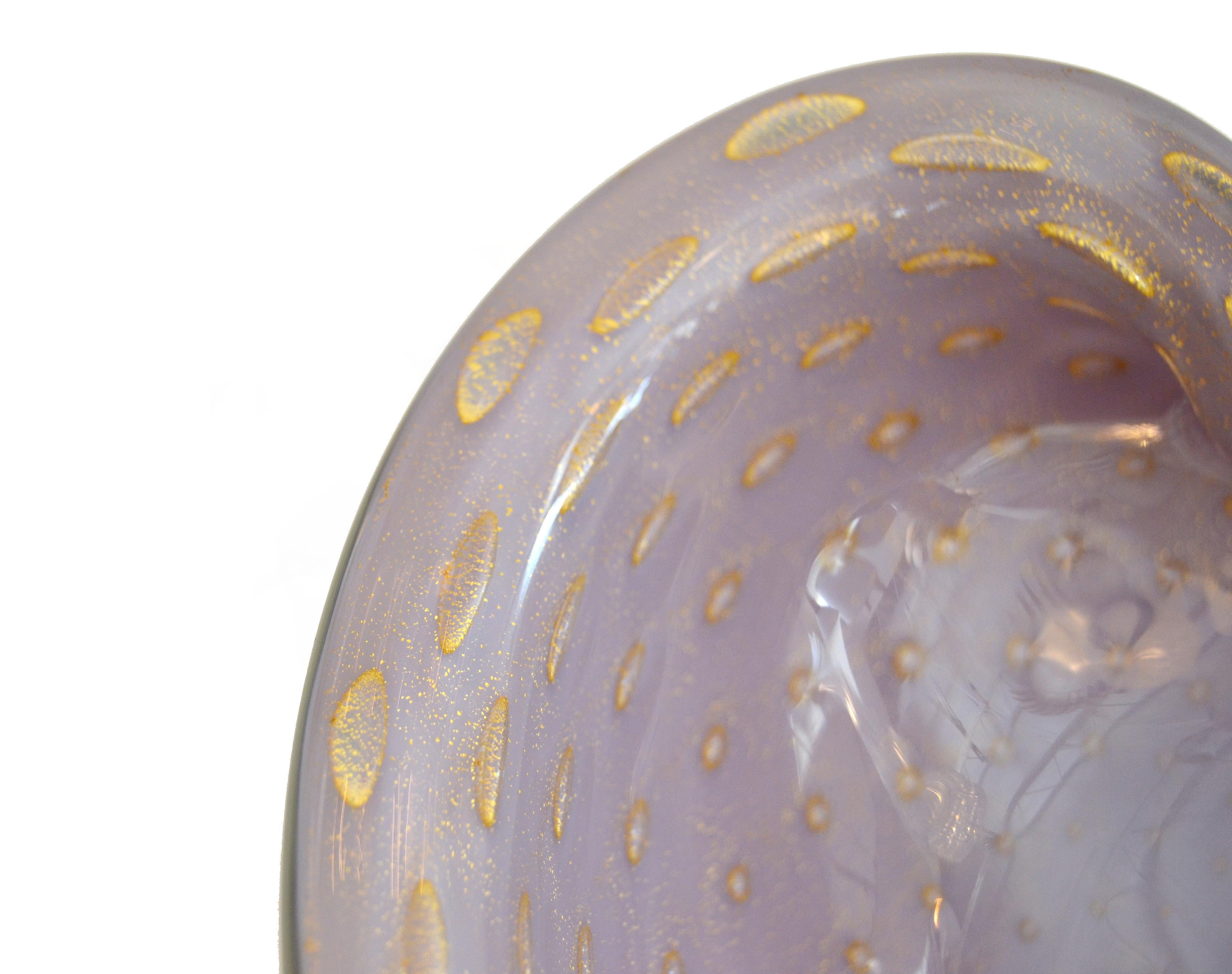 Italian Murano Glass Purple and Gold Flecks Bowl / Catchall