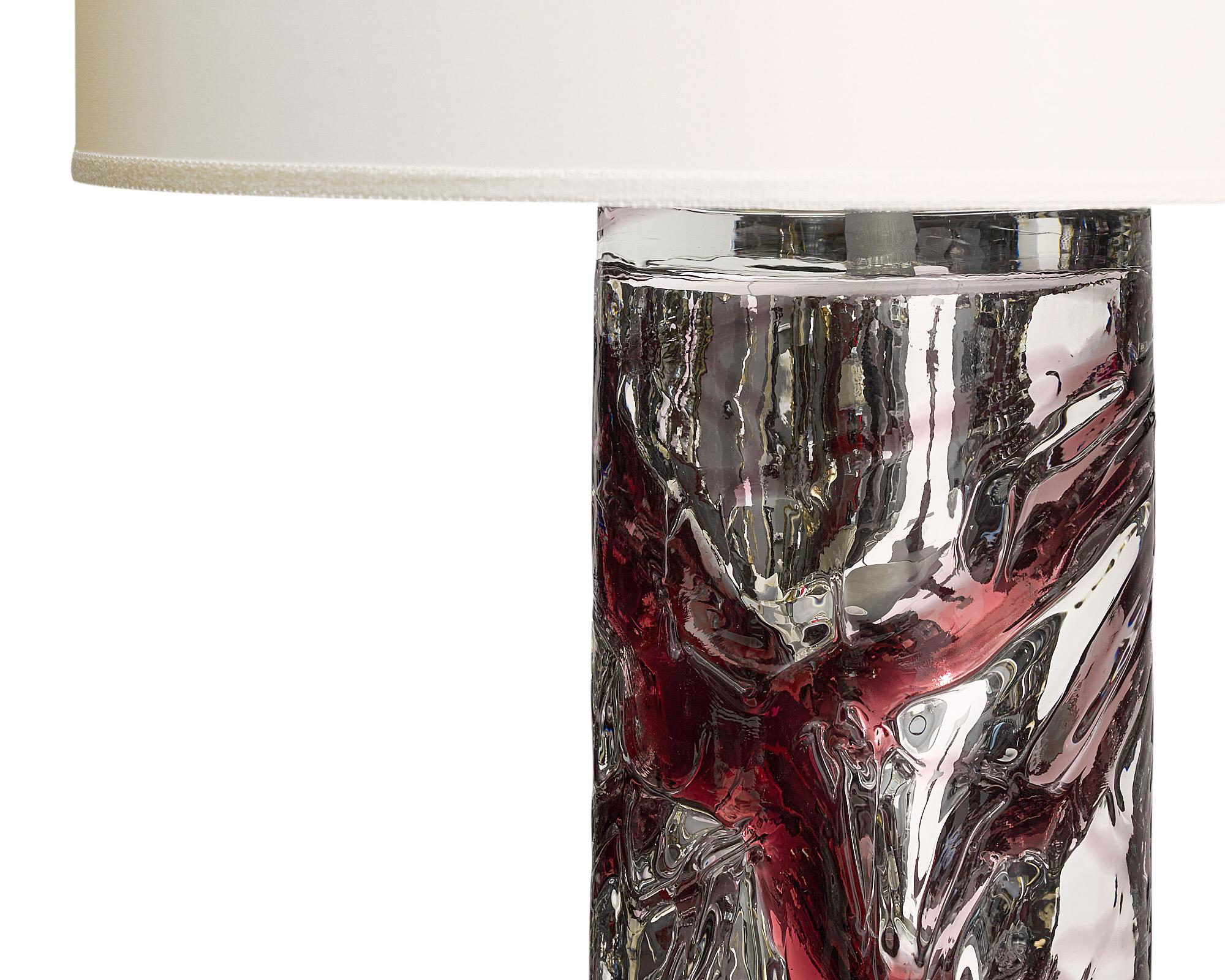 Murano Glas Lila und verspiegelte Glaslampen (21. Jahrhundert und zeitgenössisch) im Angebot