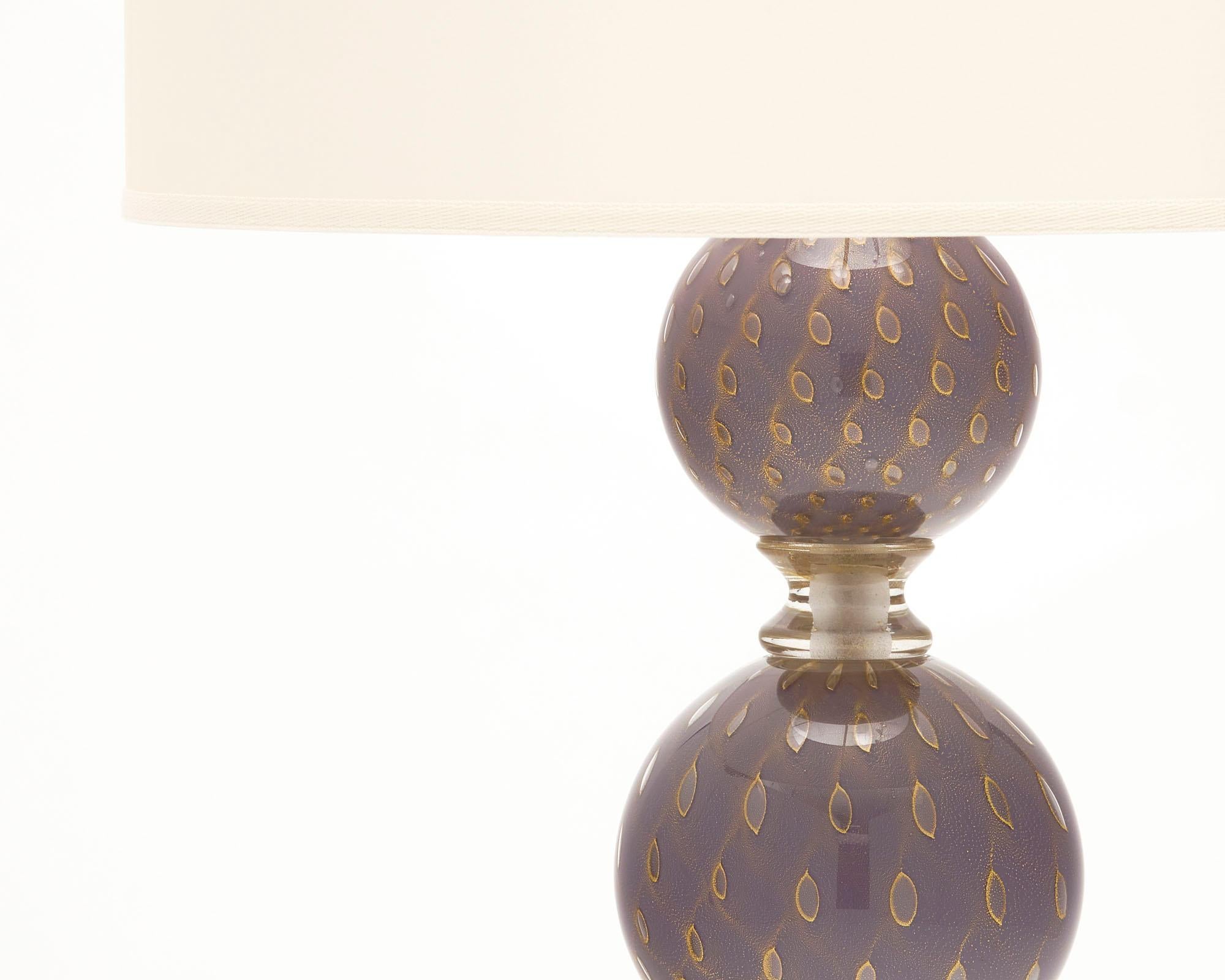 Lampes Murano en verre violet Avventurina Bon état - En vente à Austin, TX