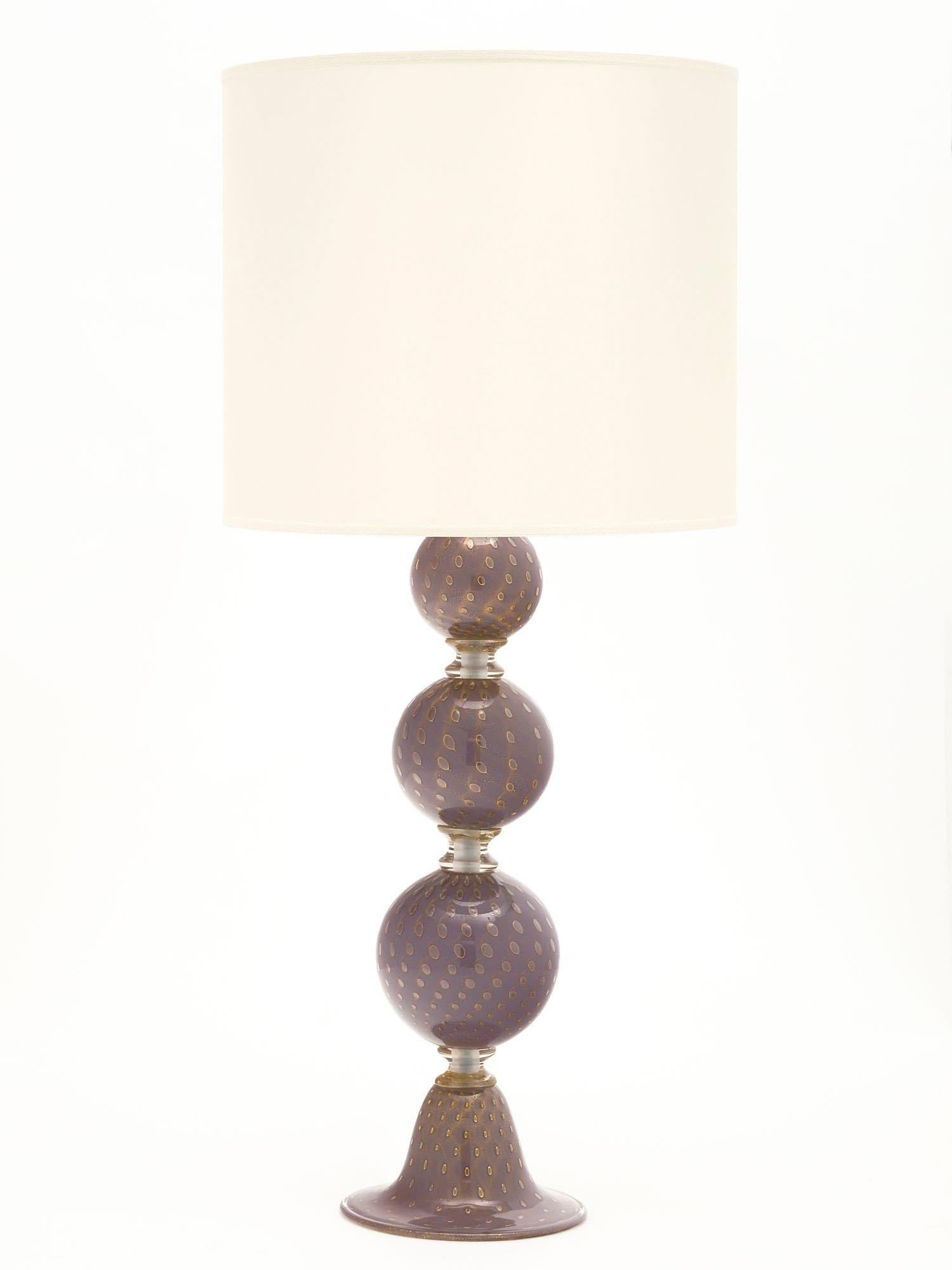 Lampes Murano en verre violet Avventurina en vente 2
