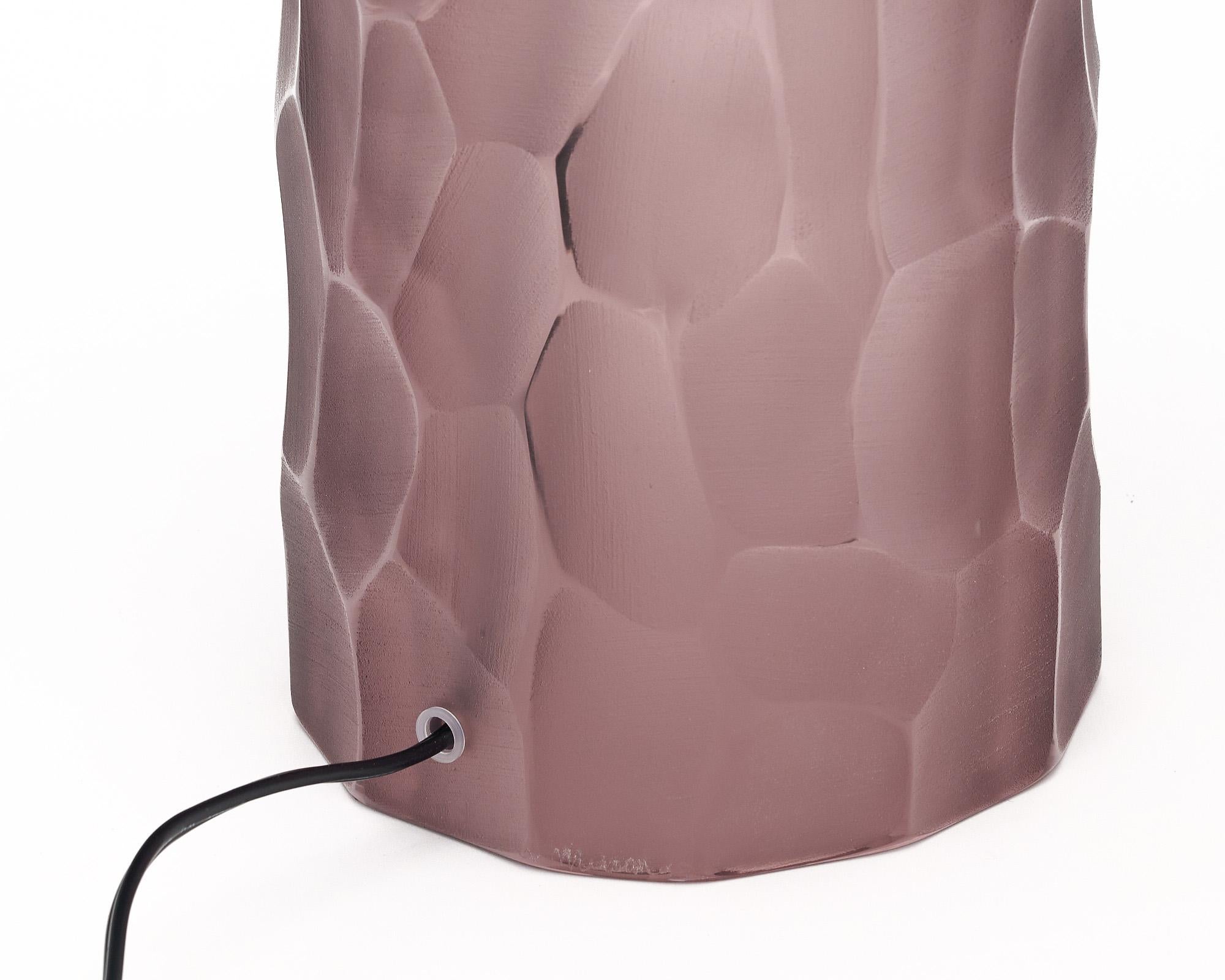 Murano Glass Purple Battuto Table Lamps For Sale 3