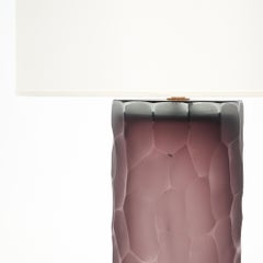 Murano Glass Purple Battuto Table Lamps, Hand-Blown Modern Design