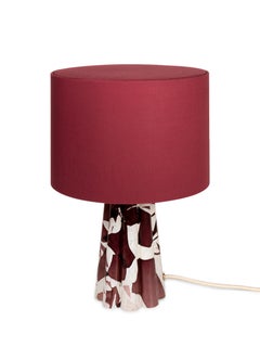 Murano Glass Purple Bucket Lamp with Cotton Lampshade by Stories of Italy