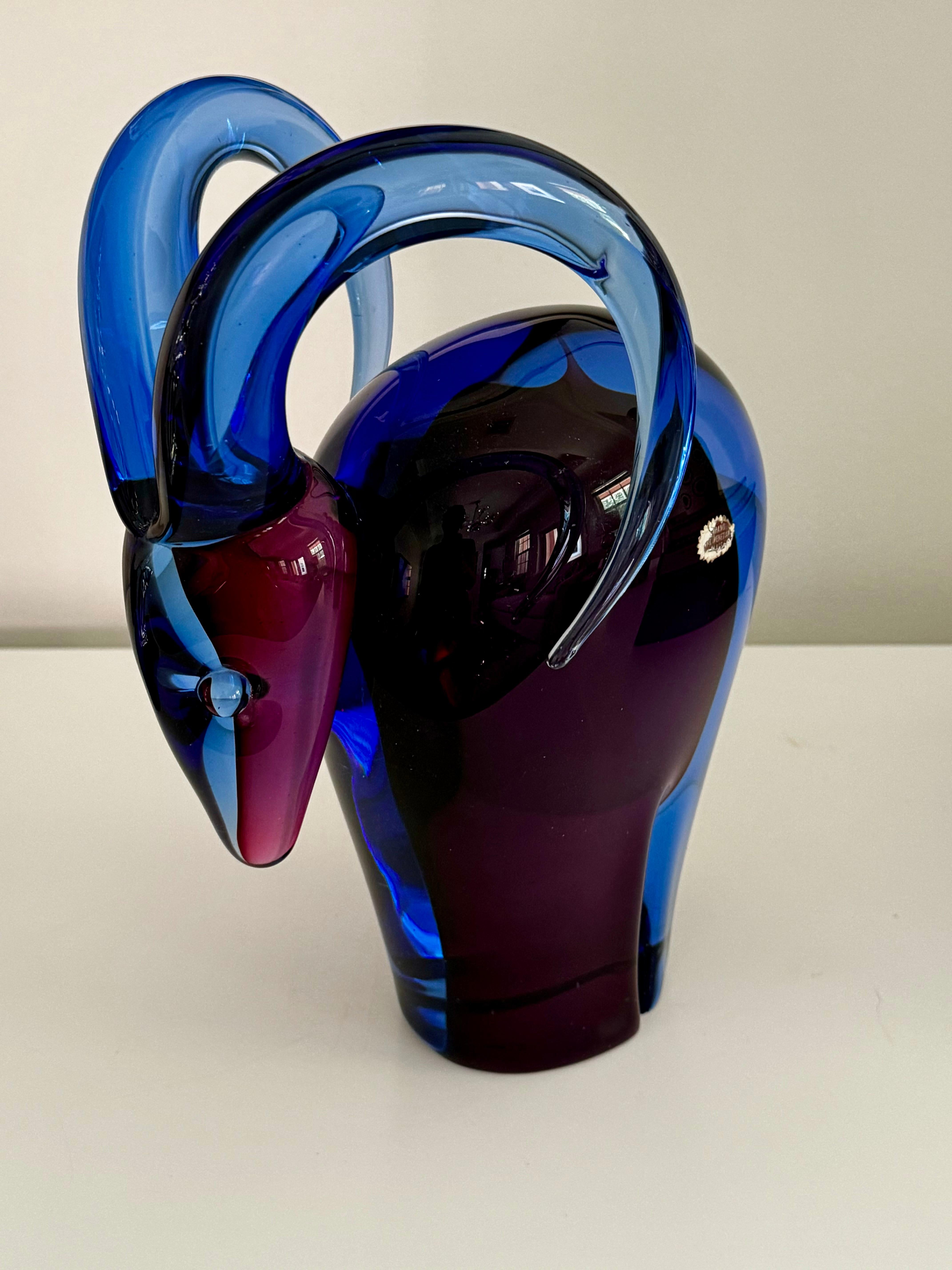 Italian Murano Glass Ram attributed to Flavio Poli