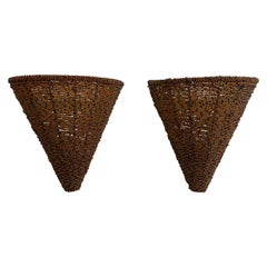Murano Glass Rare Conic Design Pair of Sconces, 1960s, Italy