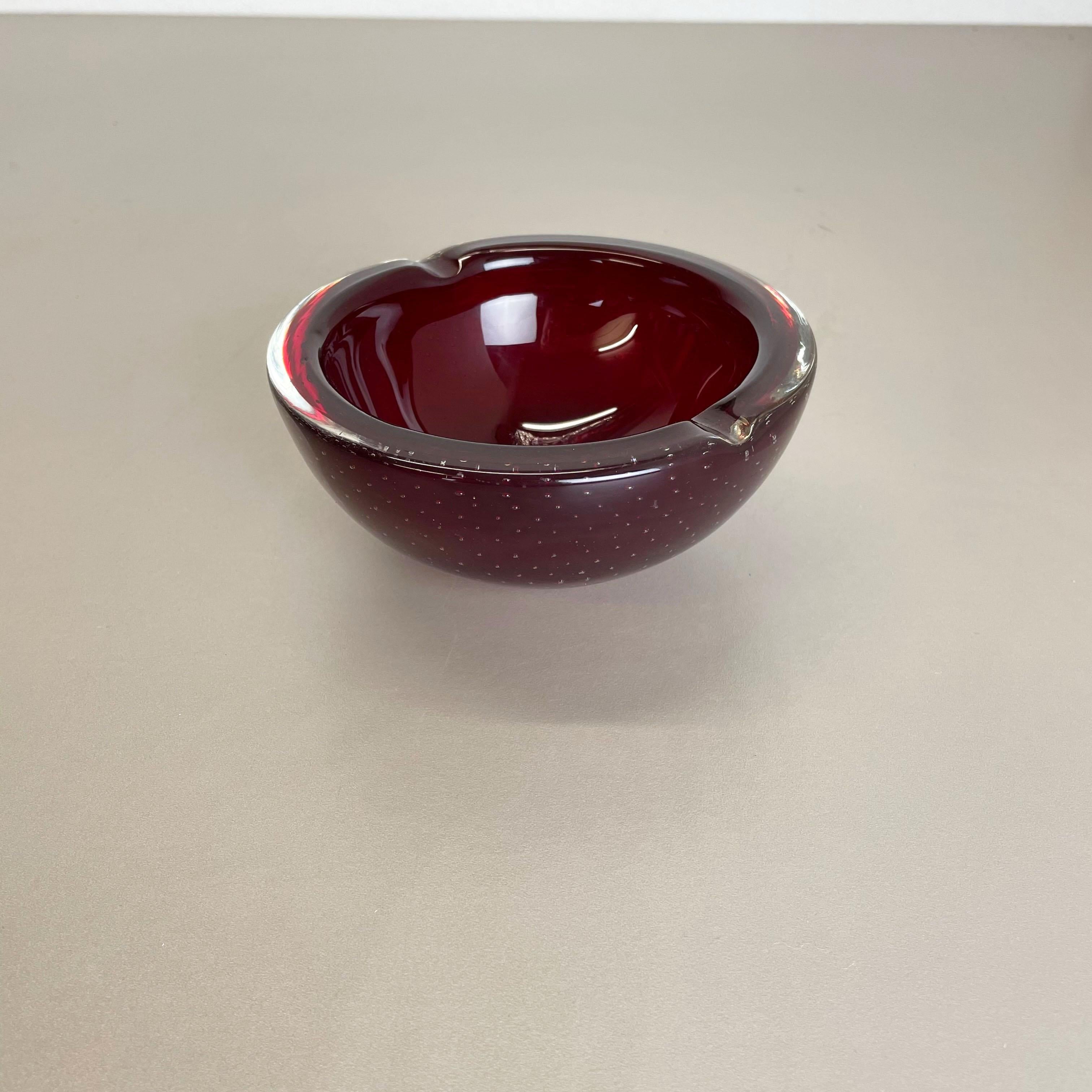 Article:

Murano glass bowl, ashtray element


Origin:

Murano, Italy


Decade:

1970s



This original vintage glass bowl element, ash tray was produced in the 1970s in Murano, Italy. It is made in Murano technique with controlled