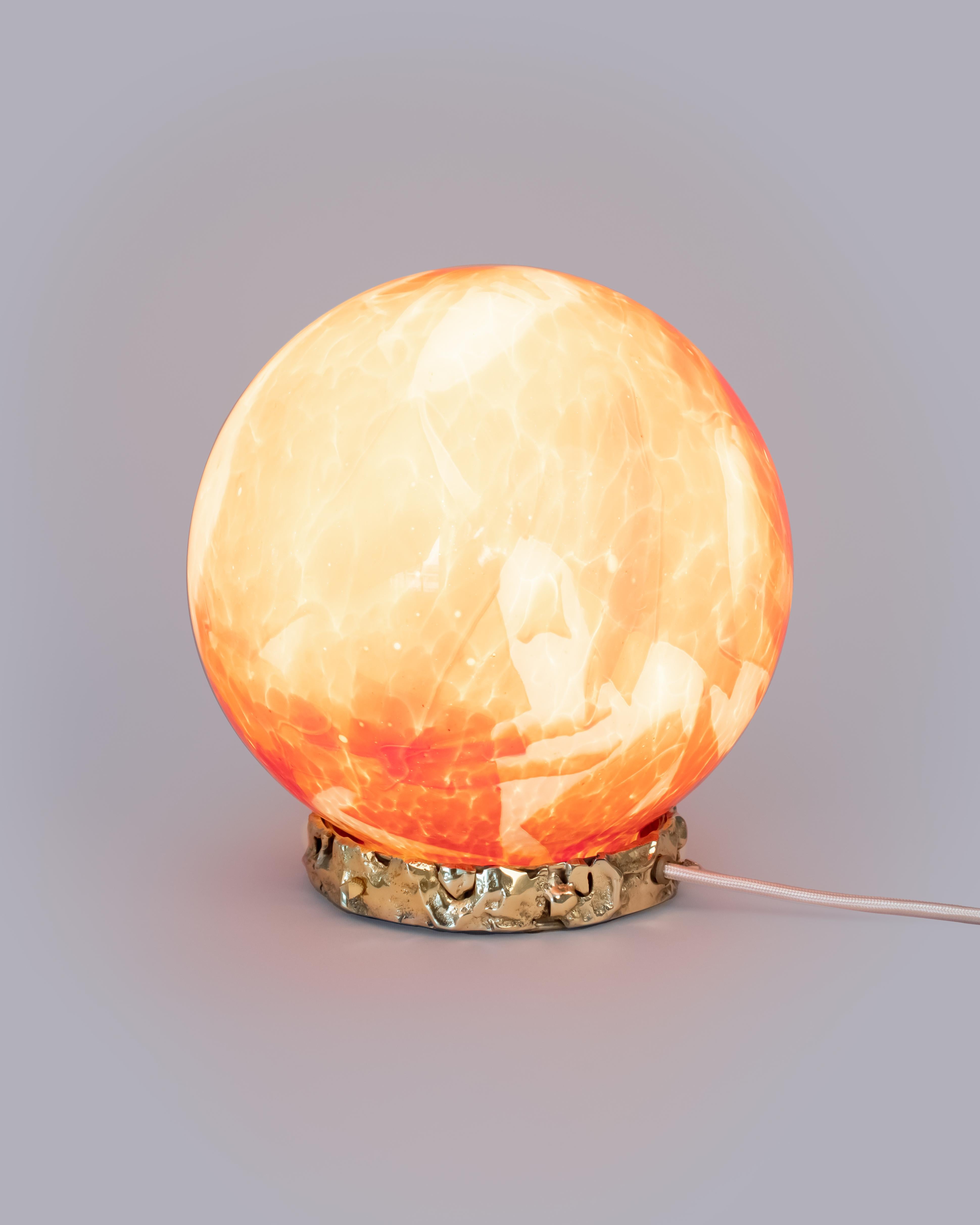 Hand-Crafted Murano Glass Red Crown Lamp by Stories of Italy For Sale