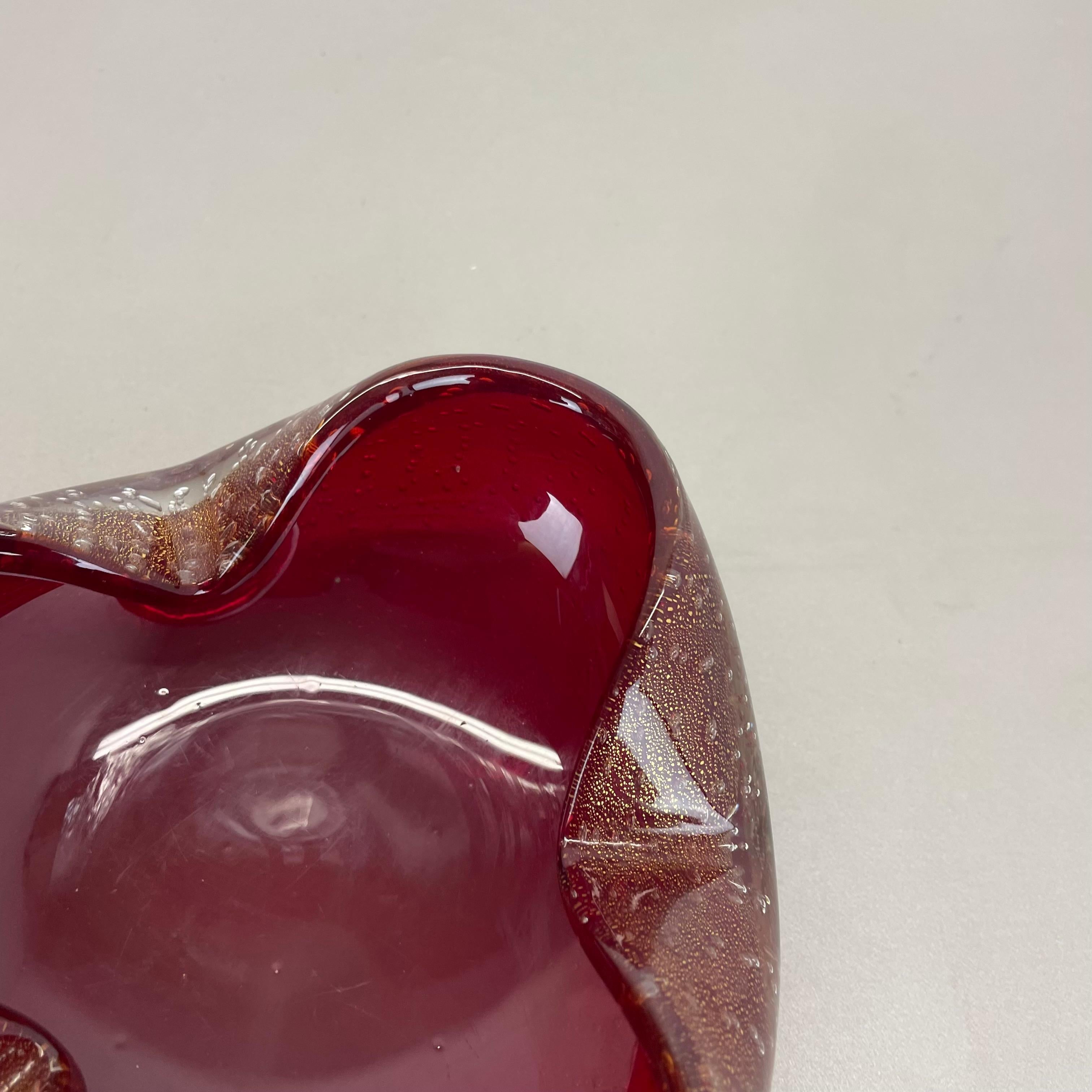 Posacenere a conchiglia con elemento a ciotola in vetro di Murano 