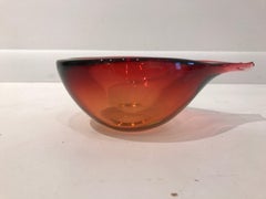 Murano Glass Red Pear Shaped Bowl