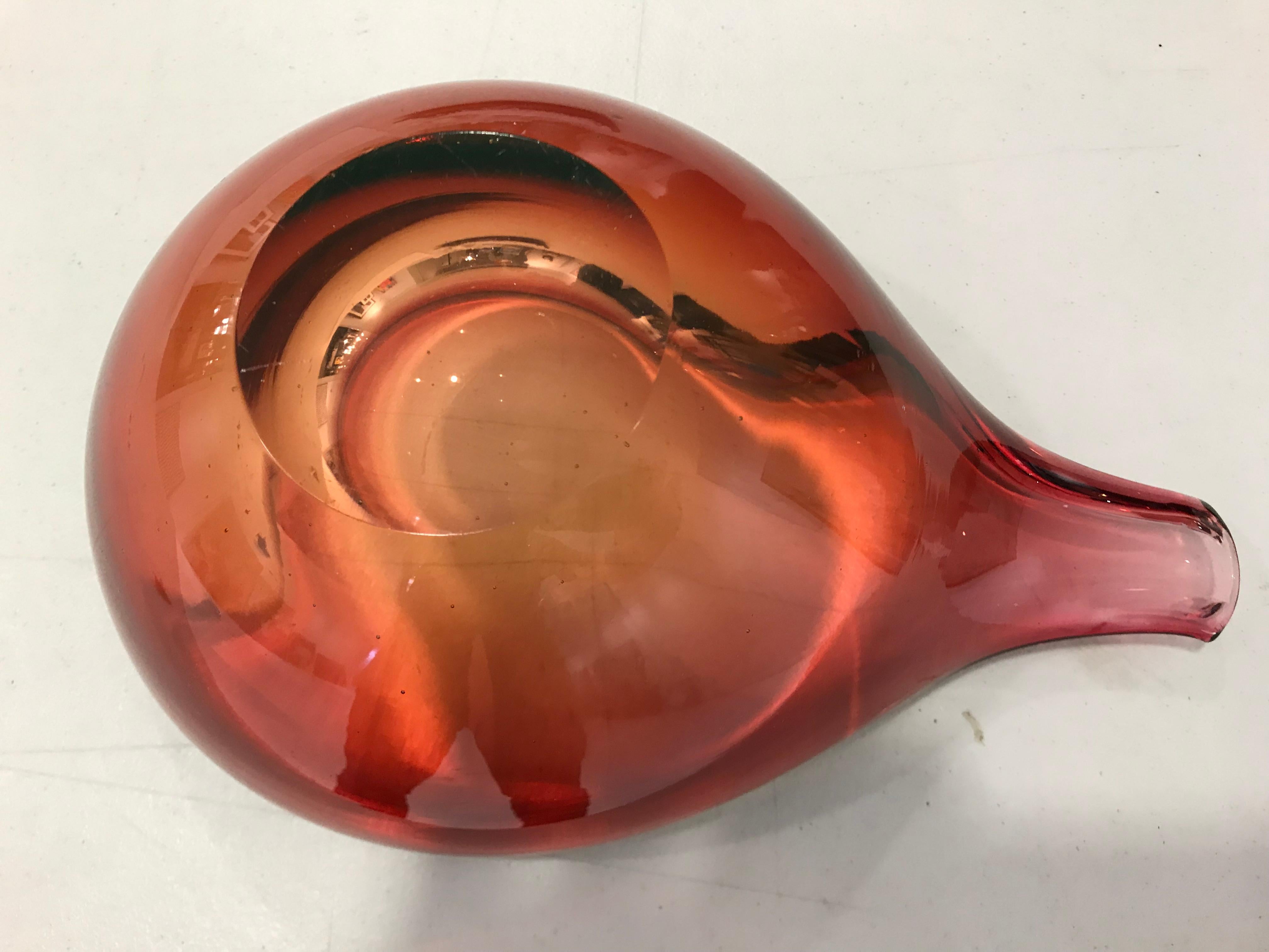 Murano Glass Red Pear Shaped Bowl 3