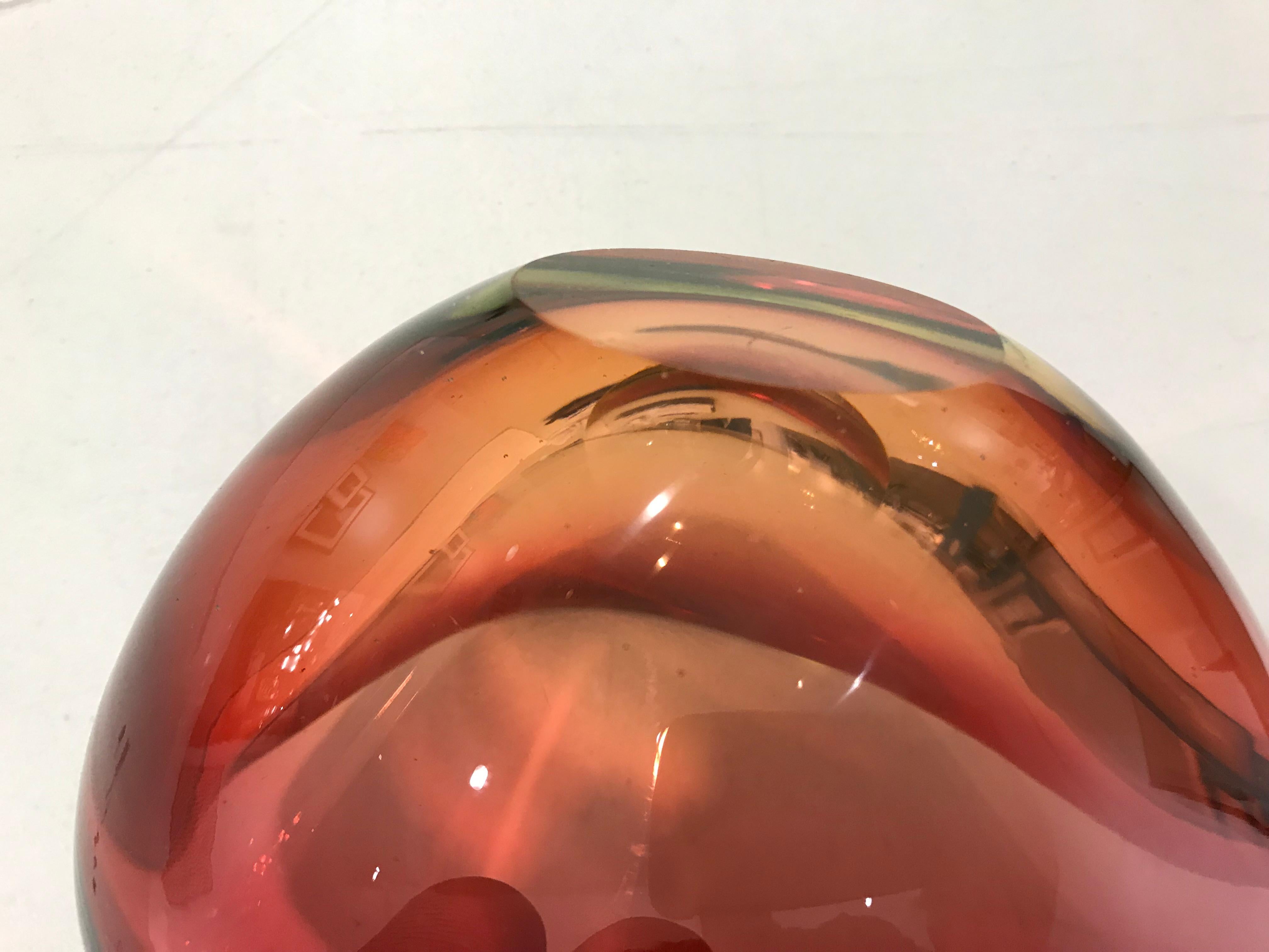 Murano Glass Red Pear Shaped Bowl 4