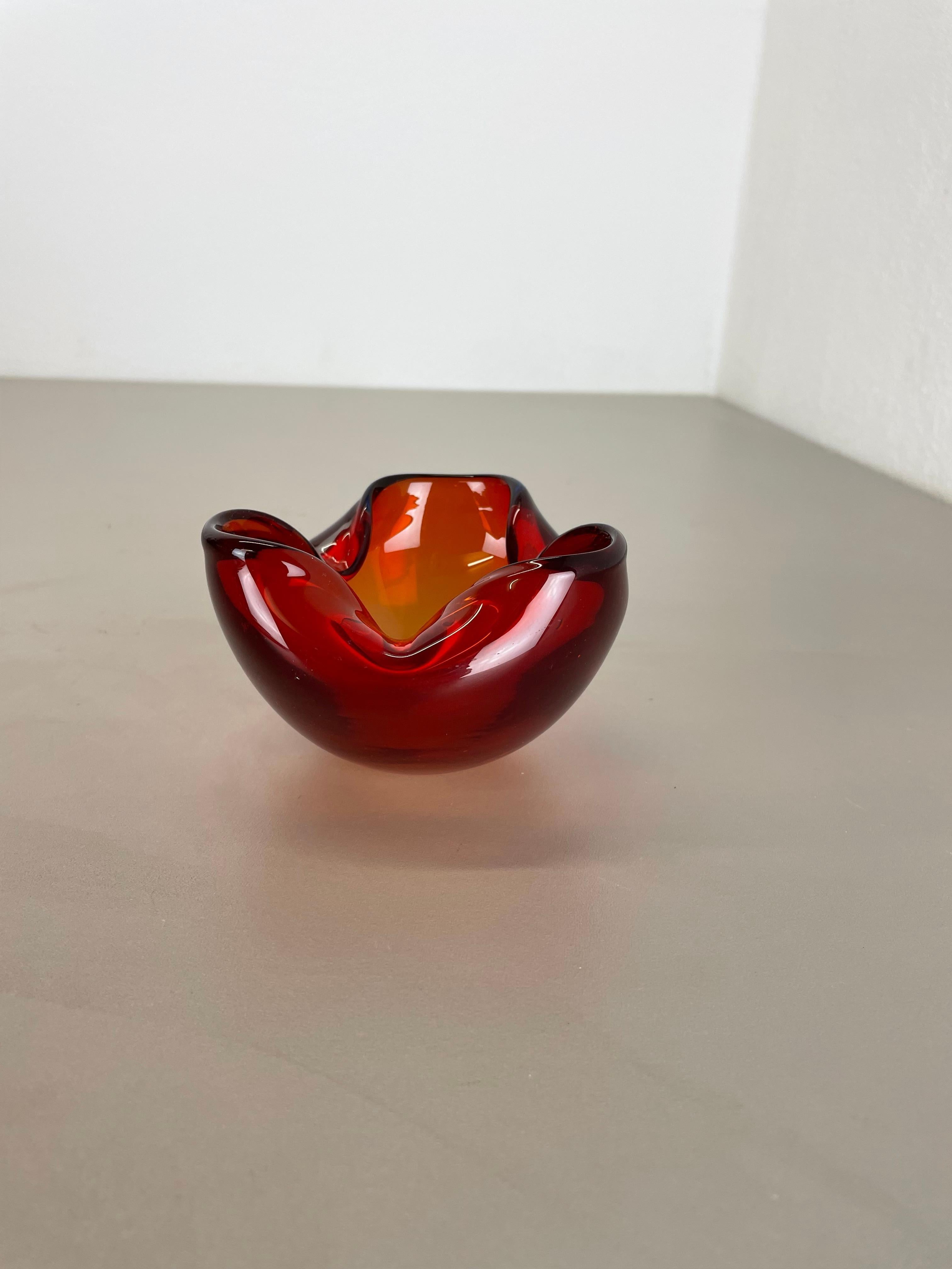 murano glas aschenbecher rot