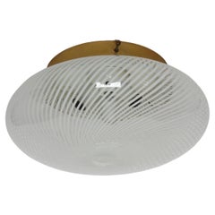 Murano glass reticello flush mount light, circa 1960s