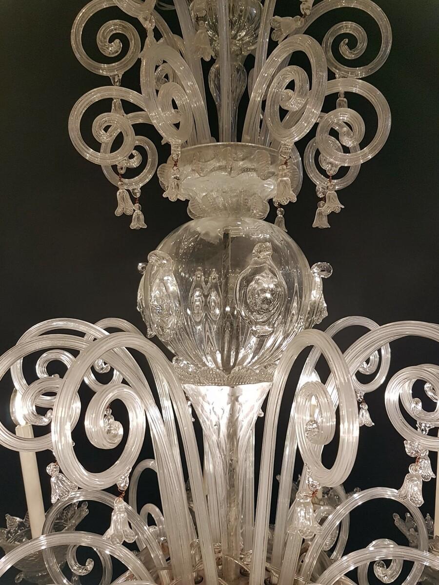 Murano Glass Rezzonico Chandelier - 10 Sconces In Good Condition For Sale In Brussels, BE