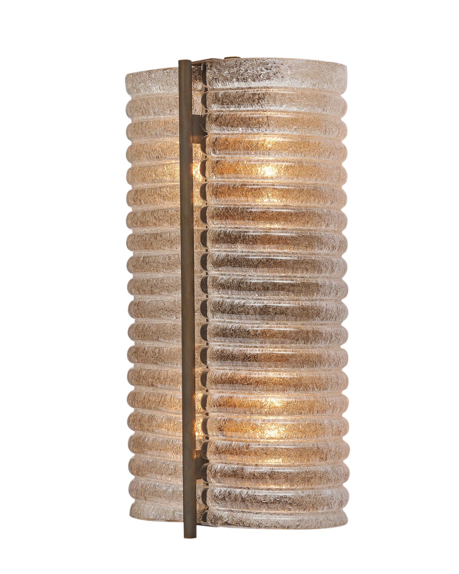 Mid-Century Modern Murano Glass Ribbed Sconces For Sale
