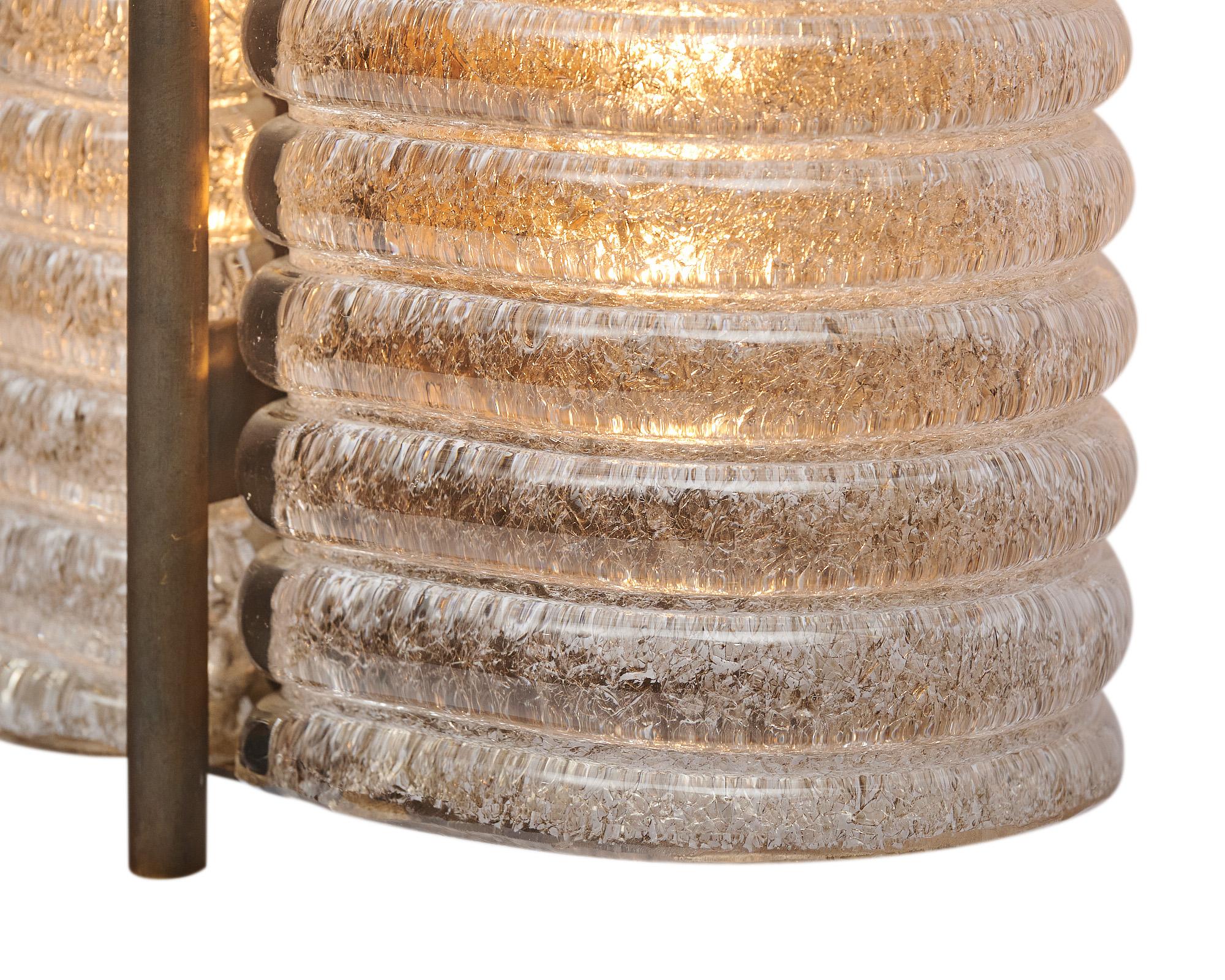 Italian Murano Glass Ribbed Sconces For Sale