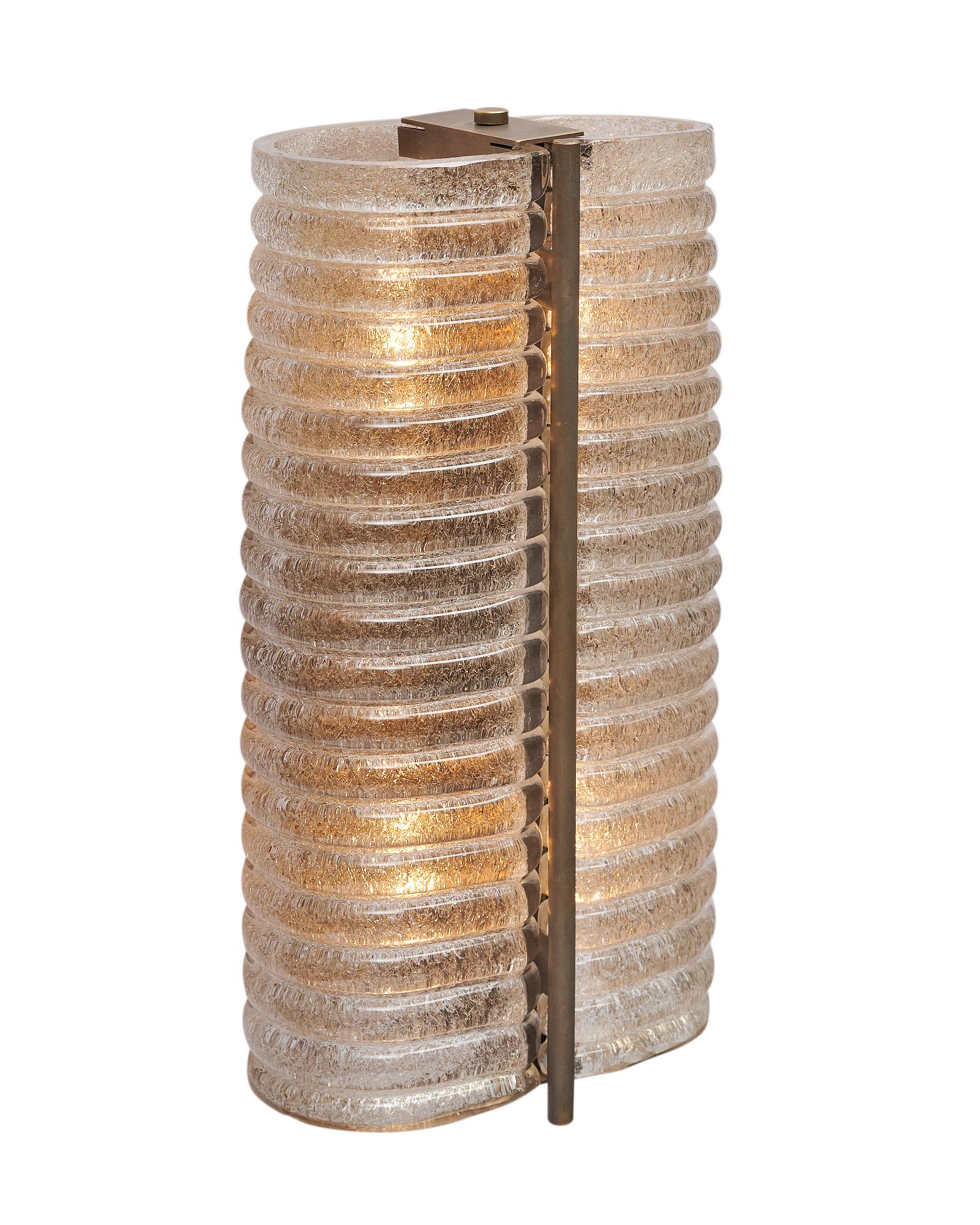 Contemporary Murano Glass Ribbed Sconces For Sale