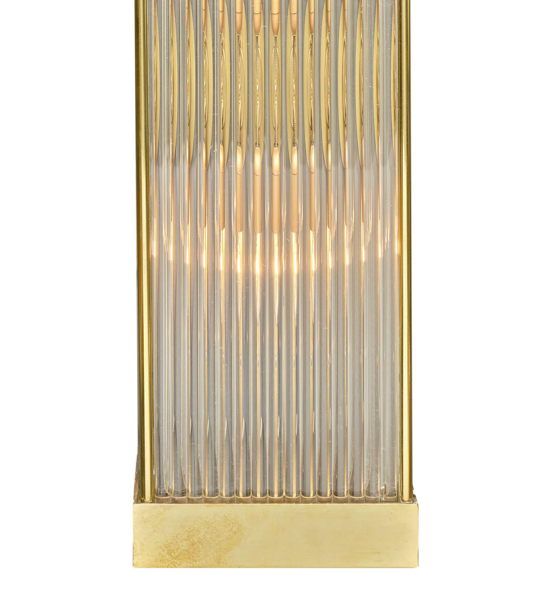 Brass Murano Glass Rod Sconces For Sale