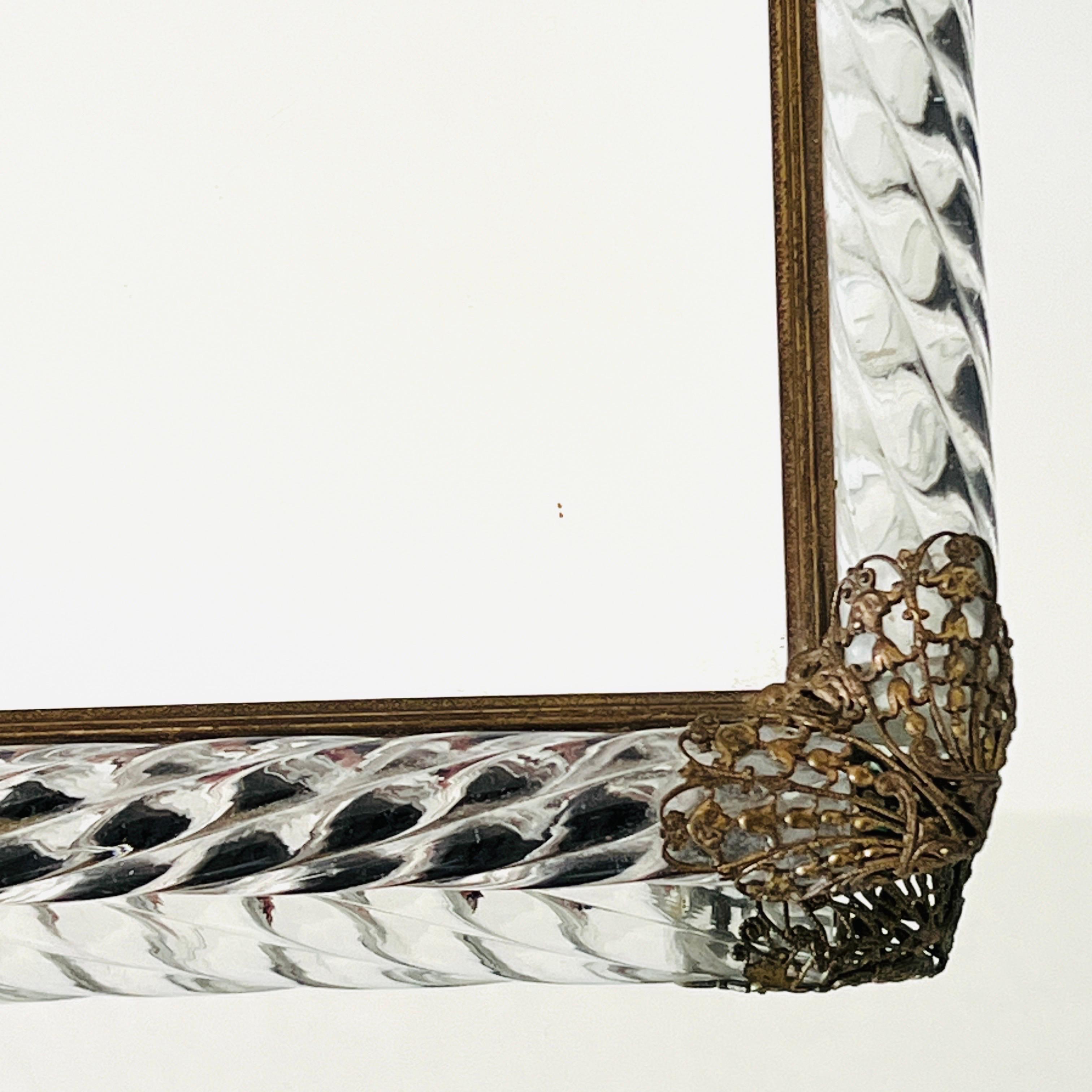 Murano Glass Rope and Mirrored Footed Vanity Tray, Italy, c. 1940 For Sale 3