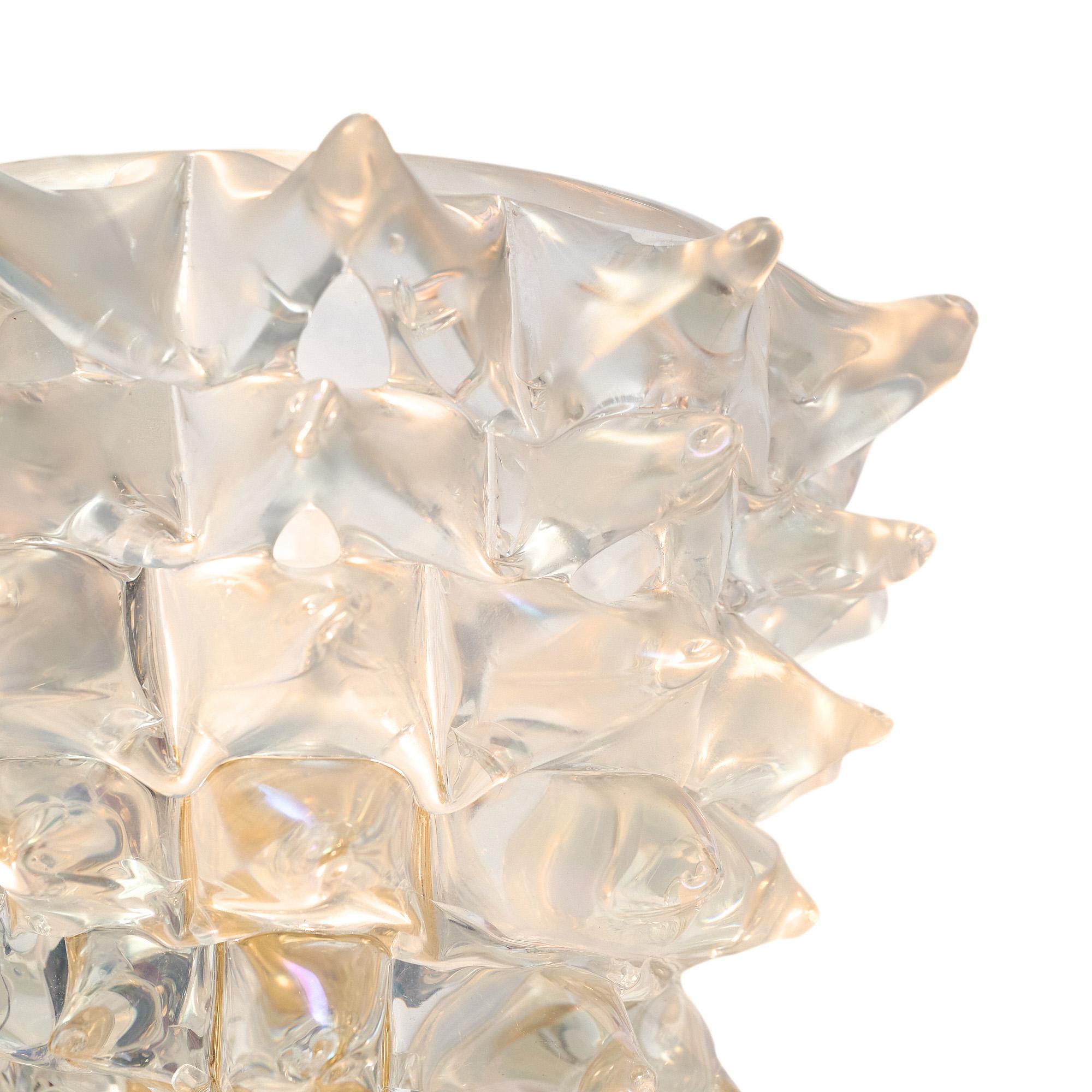Italian Murano Glass Rostrate Iridescent Sconces For Sale