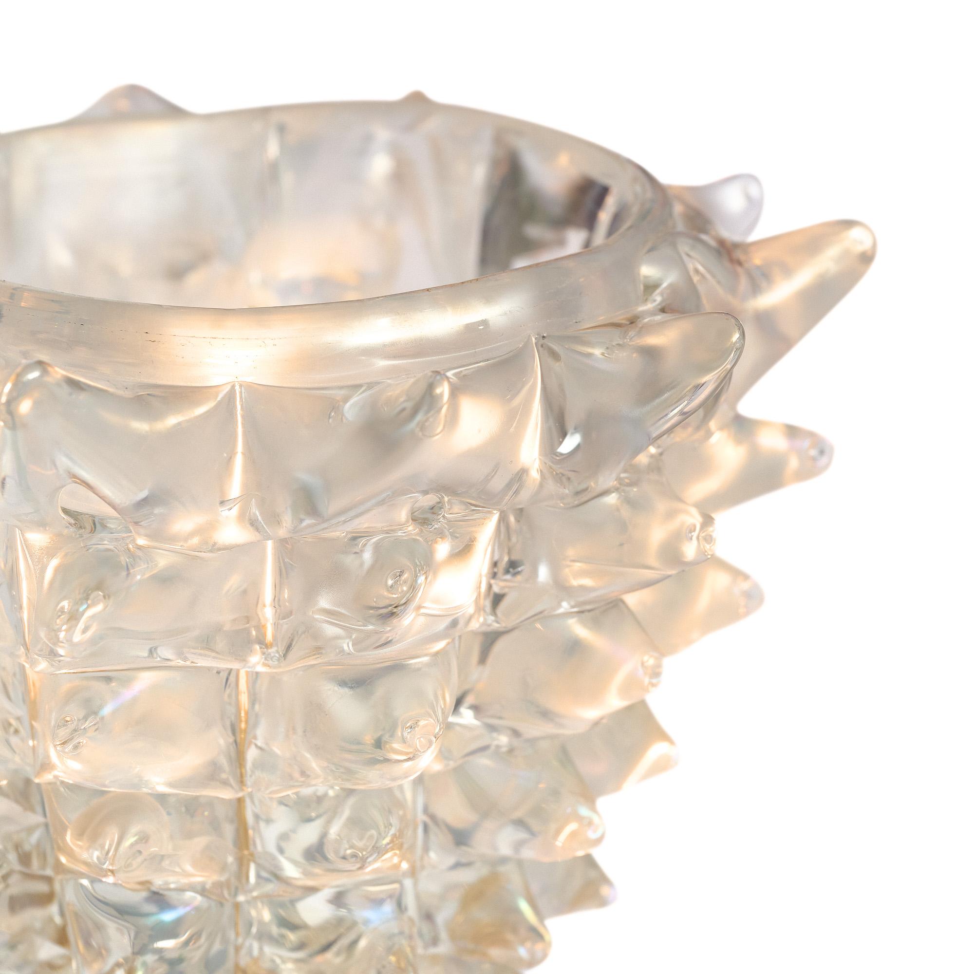 Brass Murano Glass Rostrate Iridescent Sconces For Sale