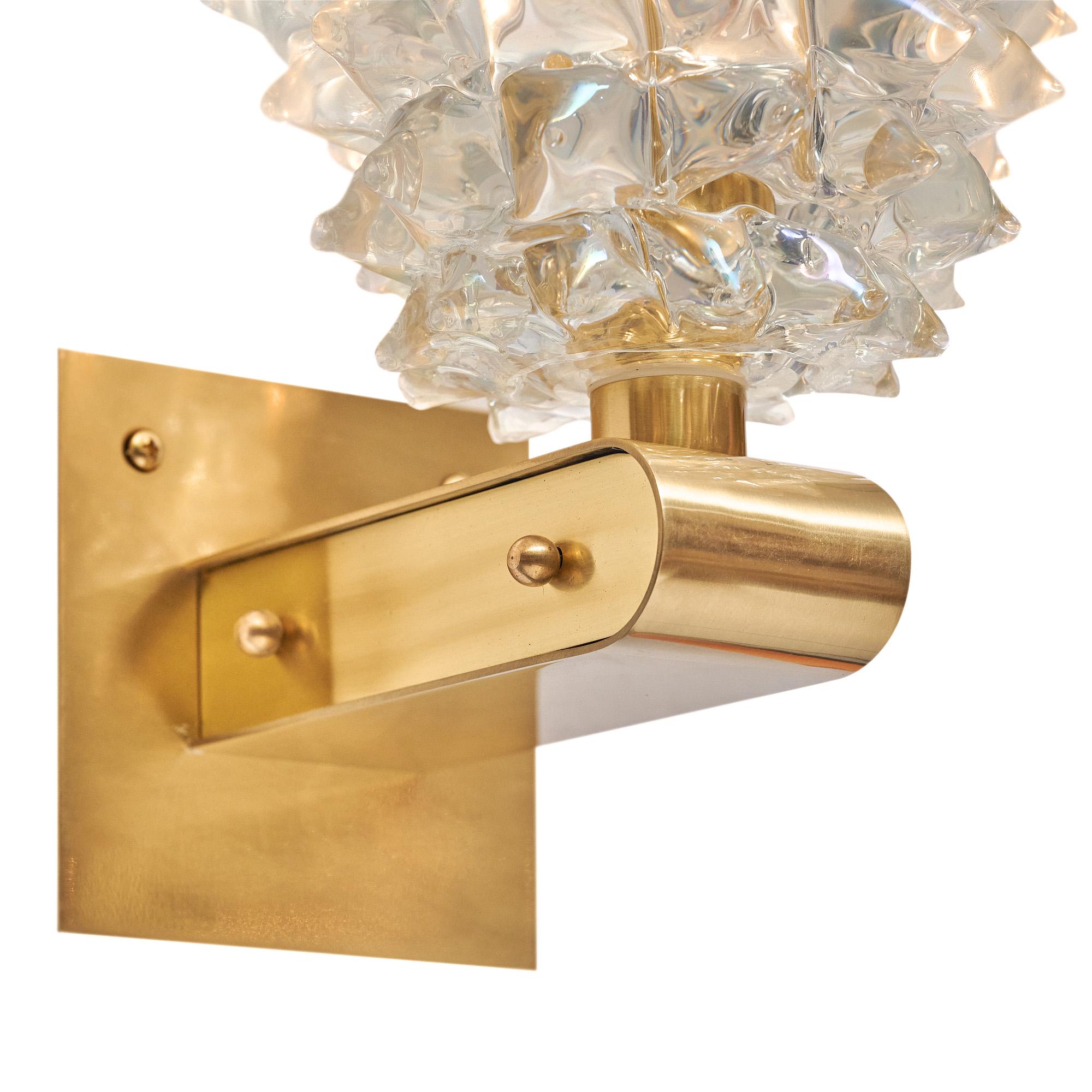 Murano Glass Rostrate Iridescent Sconces For Sale 1