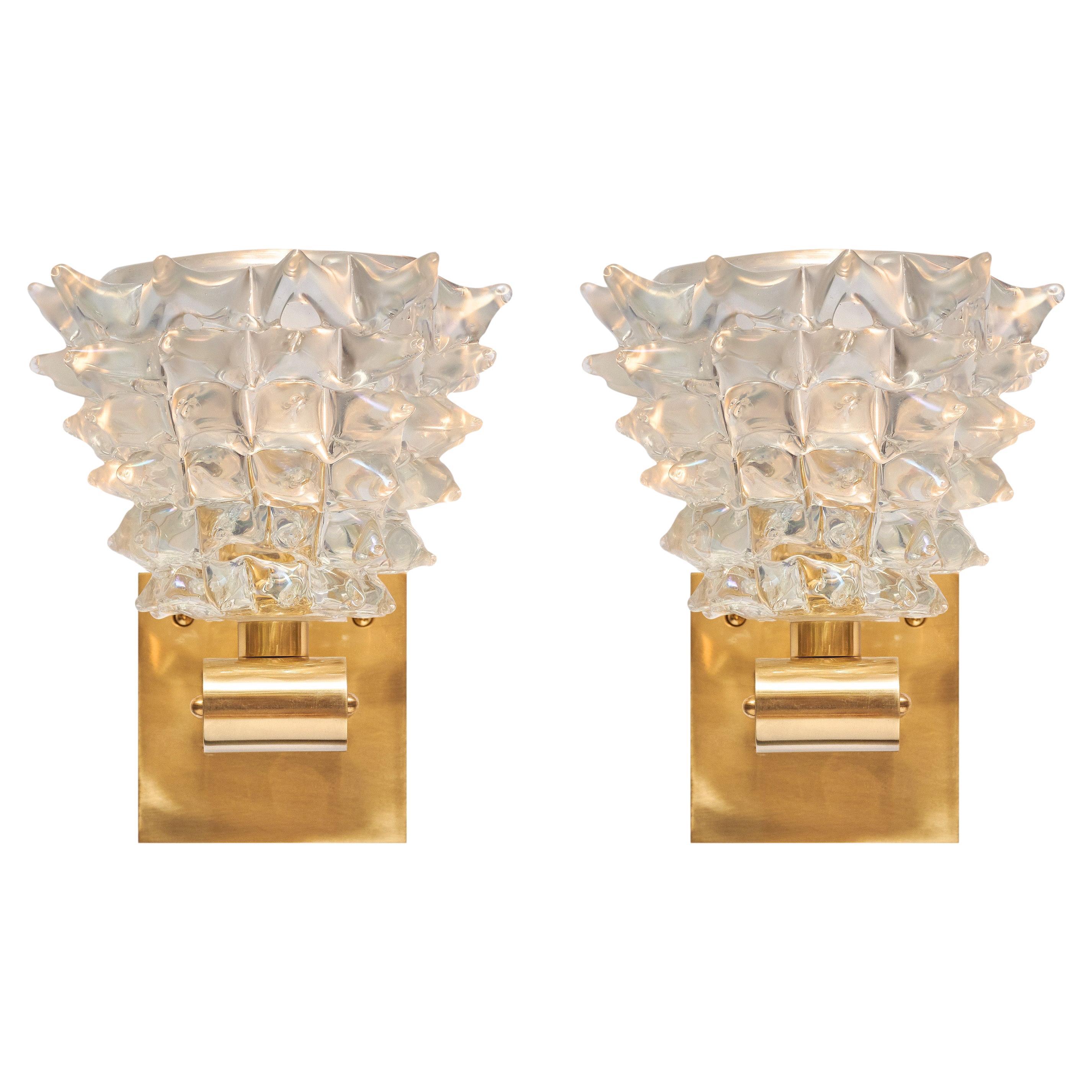 Murano Glass Rostrate Iridescent Sconces