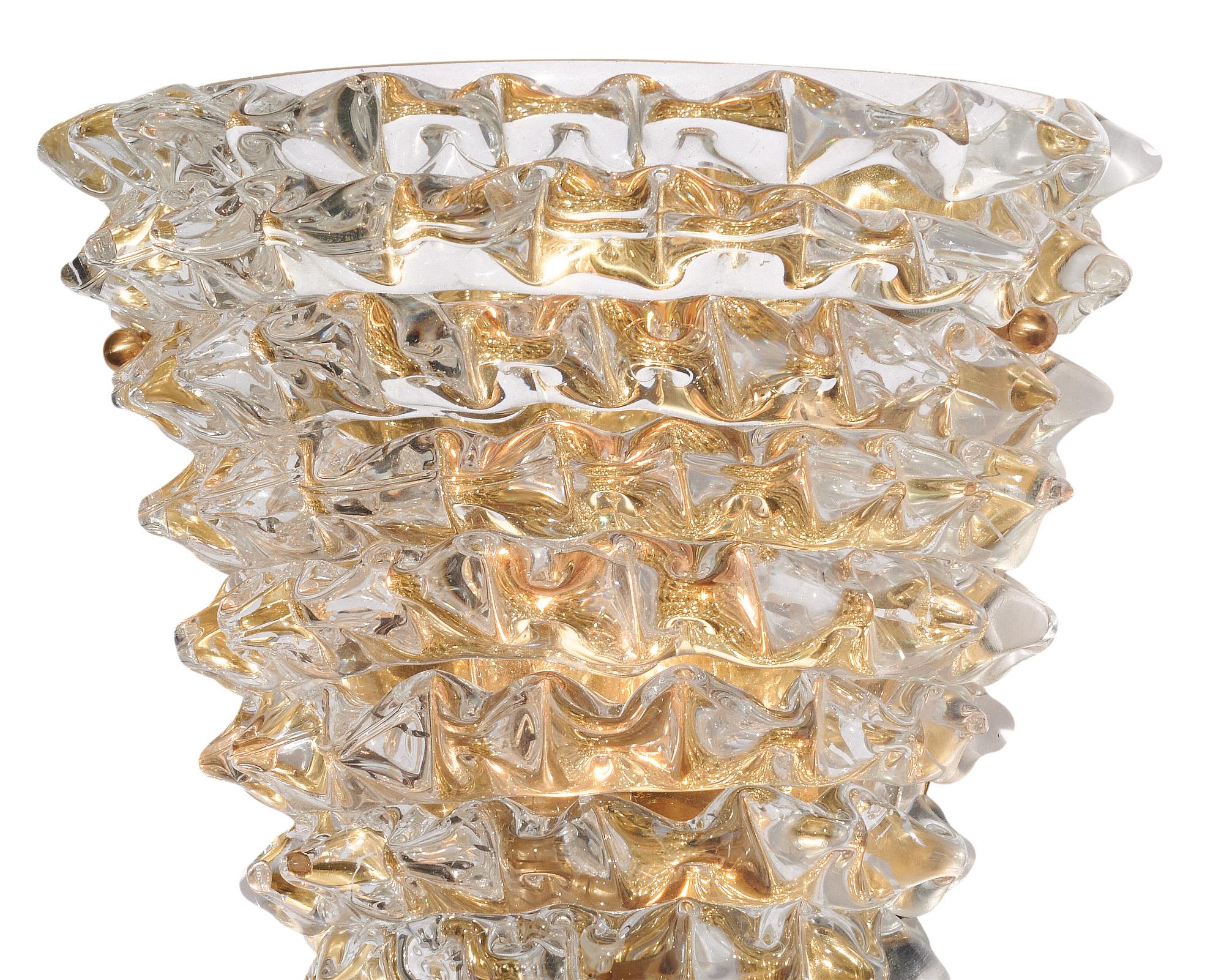 Pair of Murano glass wall sconces with 